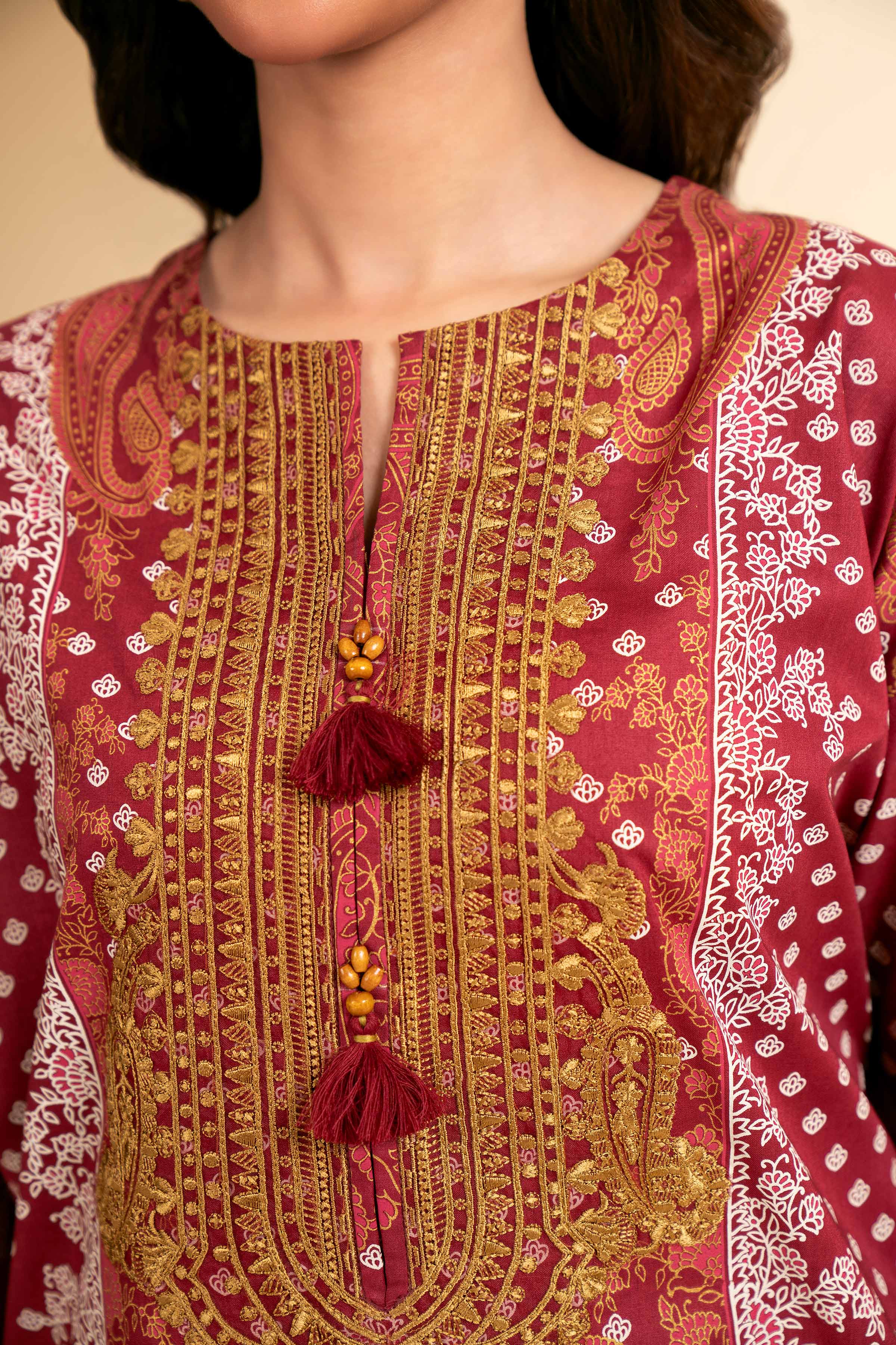 3 Piece - Flatbed Paste Embroidered Suit - 42501663 for Women - Unstitched Collection | Nishat | Shop Online