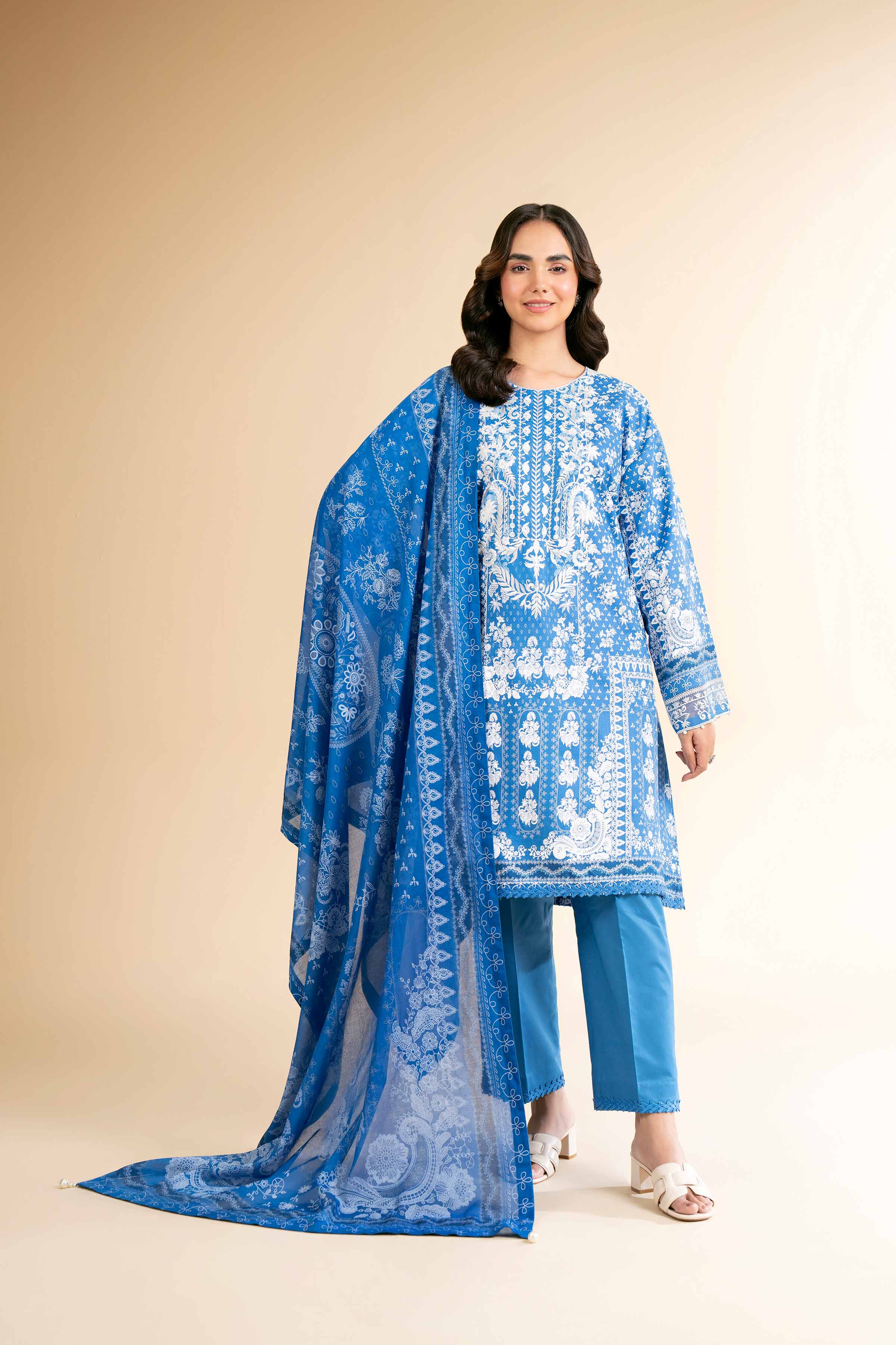 3 Piece - Flatbed Paste Embroidered Suit - 42501664 for Women - Unstitched Collection | Nishat | Shop Online