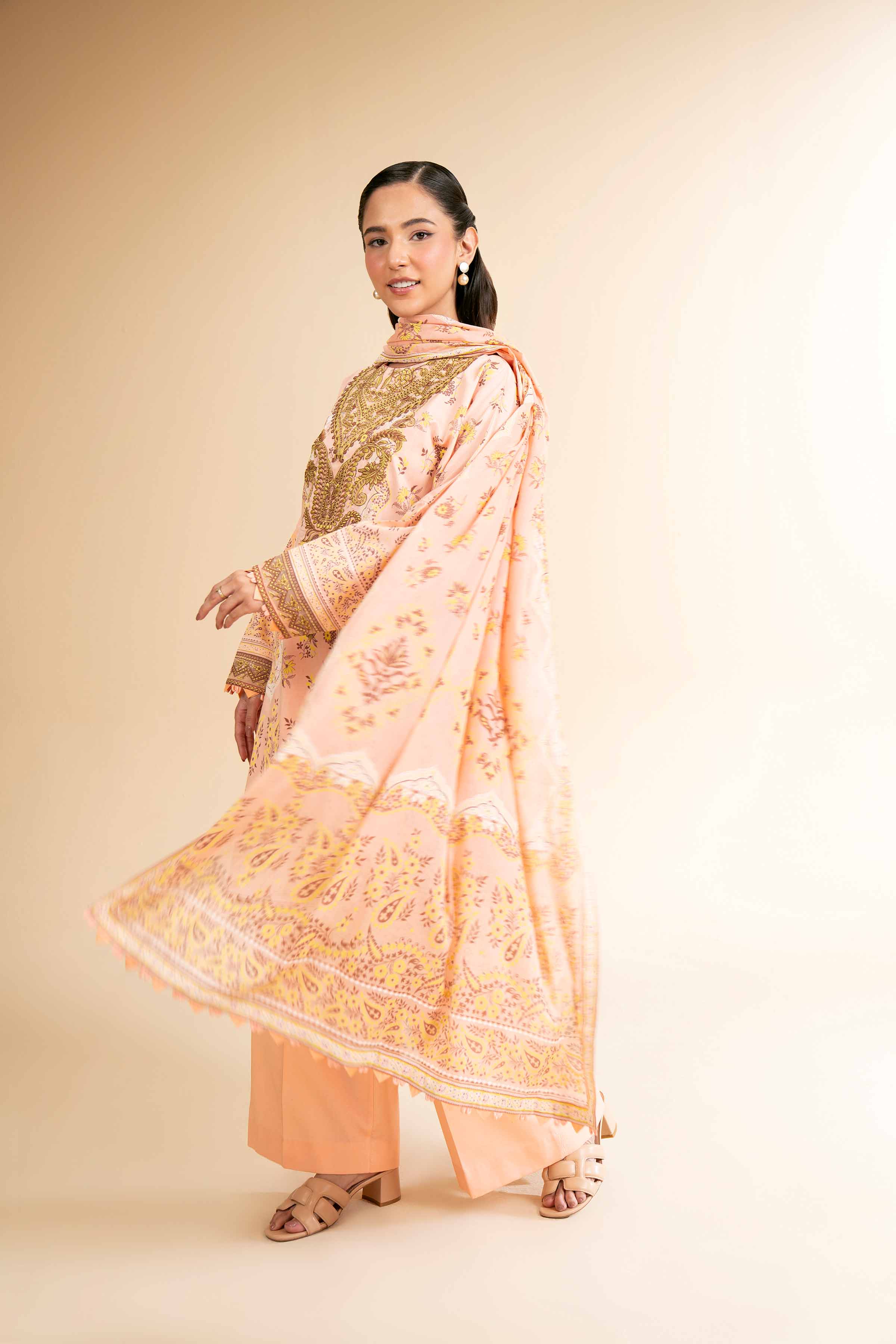 3 Piece - Flatbed Paste Embroidered Suit - 42501665 for Women - Unstitched Collection | Nishat | Shop Online