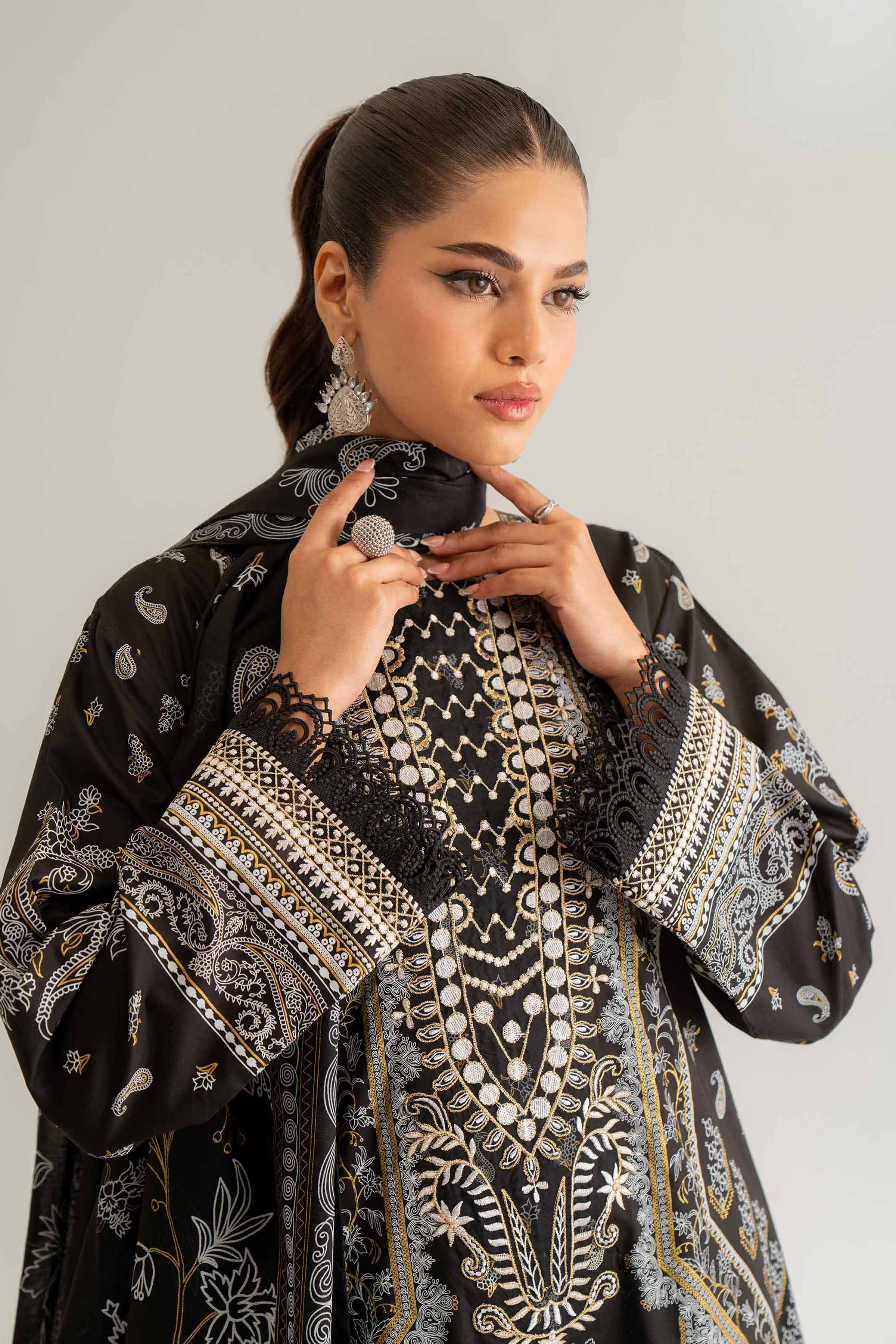 3 Piece - Flatbed Paste Embroidered Suit - 42501666 for Women - Unstitched Collection | Nishat | Shop Online