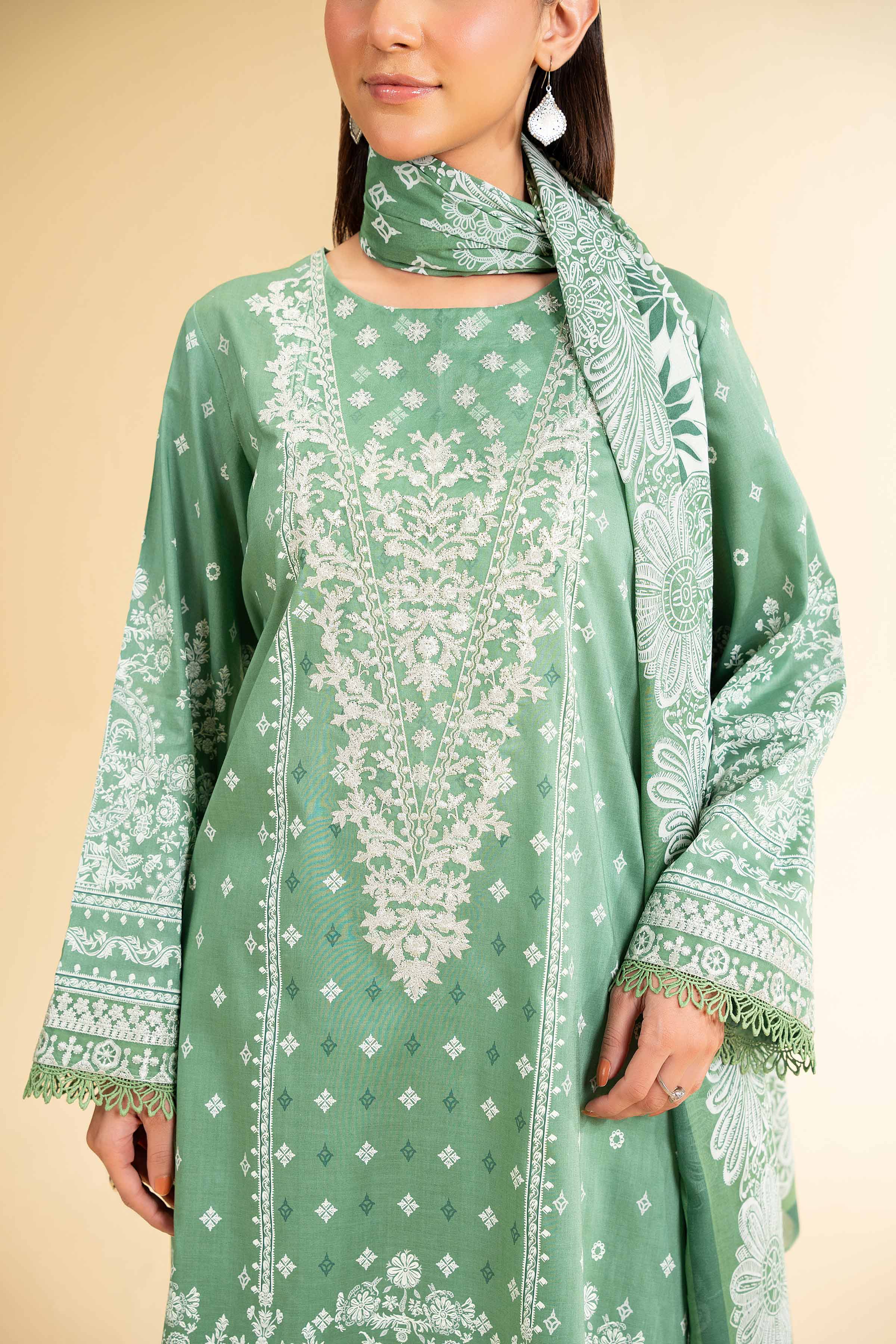 3 Piece - Flatbed Paste Embroidered Suit - 42501667 for Women - Unstitched Collection | Nishat | Shop Online