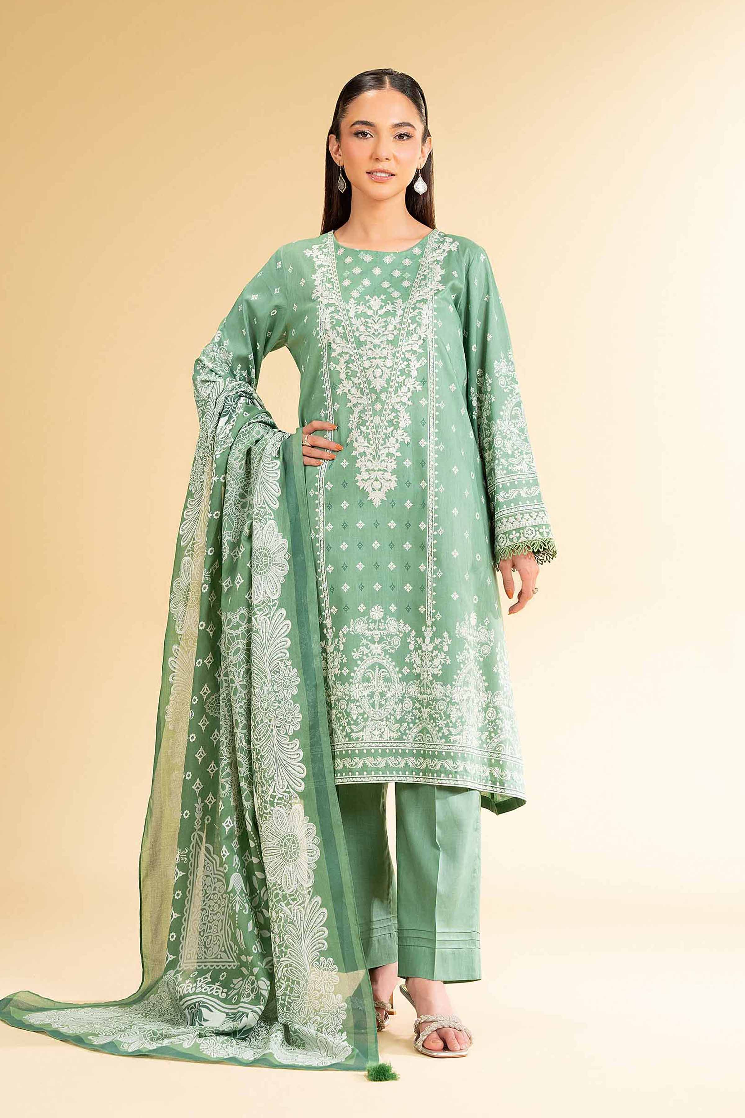 3 Piece - Flatbed Paste Embroidered Suit - 42501667 for Women - Unstitched Collection | Nishat | Shop Online