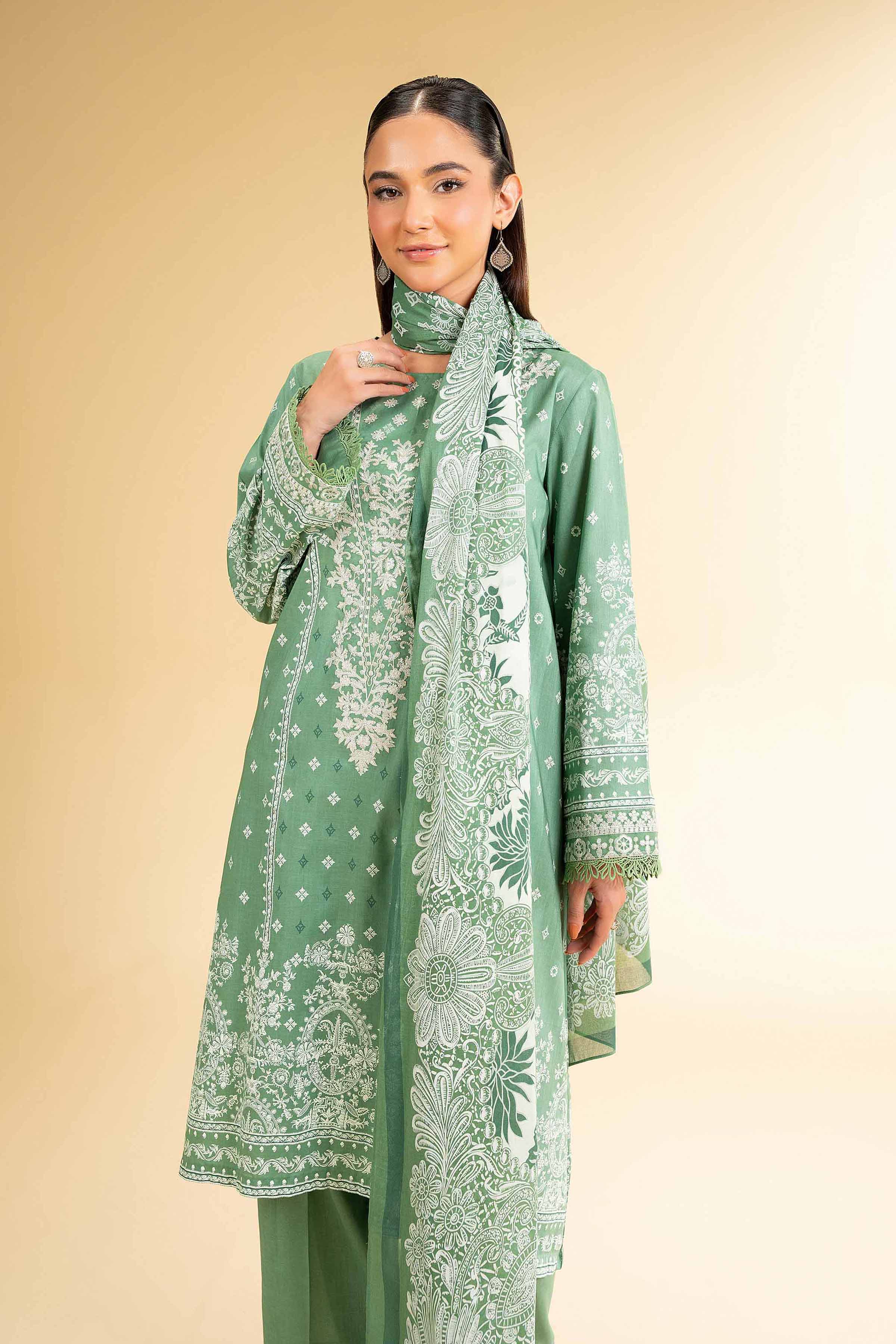 3 Piece - Flatbed Paste Embroidered Suit - 42501667 for Women - Unstitched Collection | Nishat | Shop Online