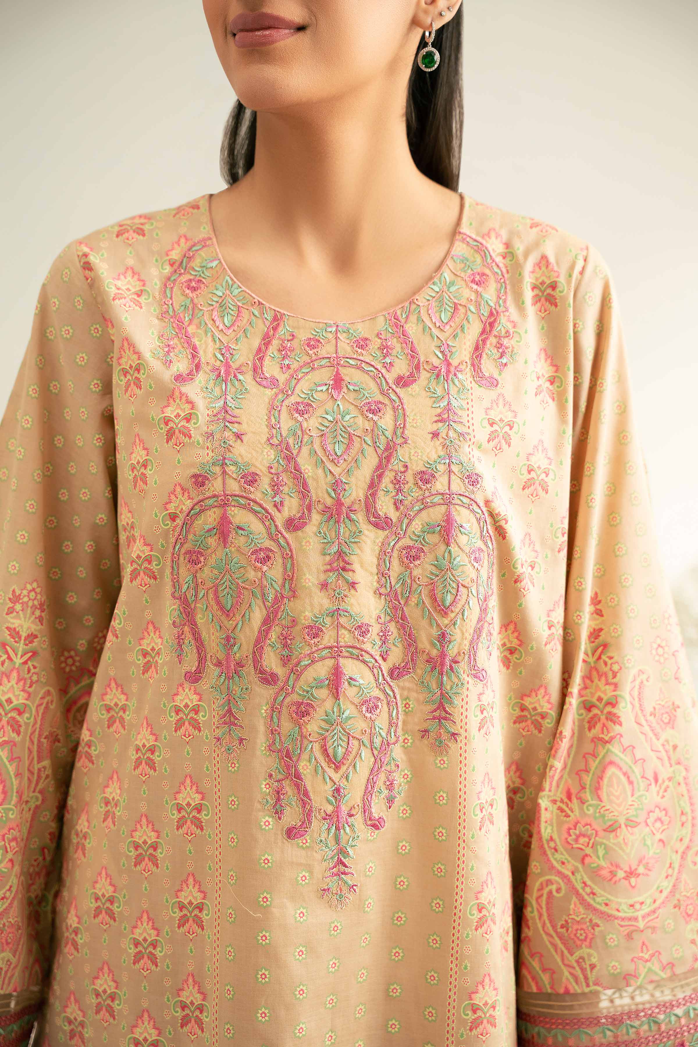 3 Piece - Flatbed Paste Embroidered Suit - 42501668 for Women - Unstitched Collection | Nishat | Shop Online