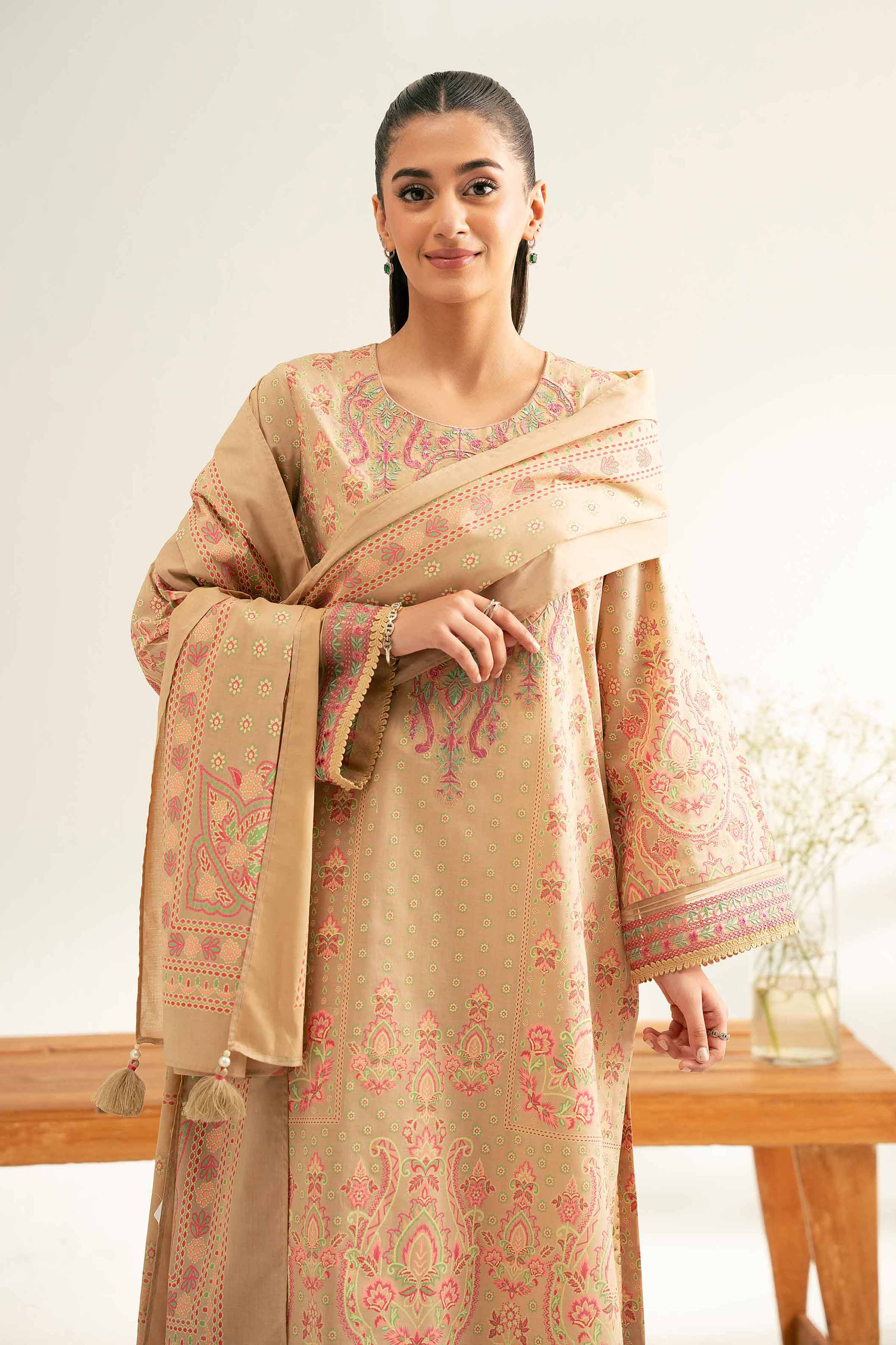3 Piece - Flatbed Paste Embroidered Suit - 42501668 for Women - Unstitched Collection | Nishat | Shop Online