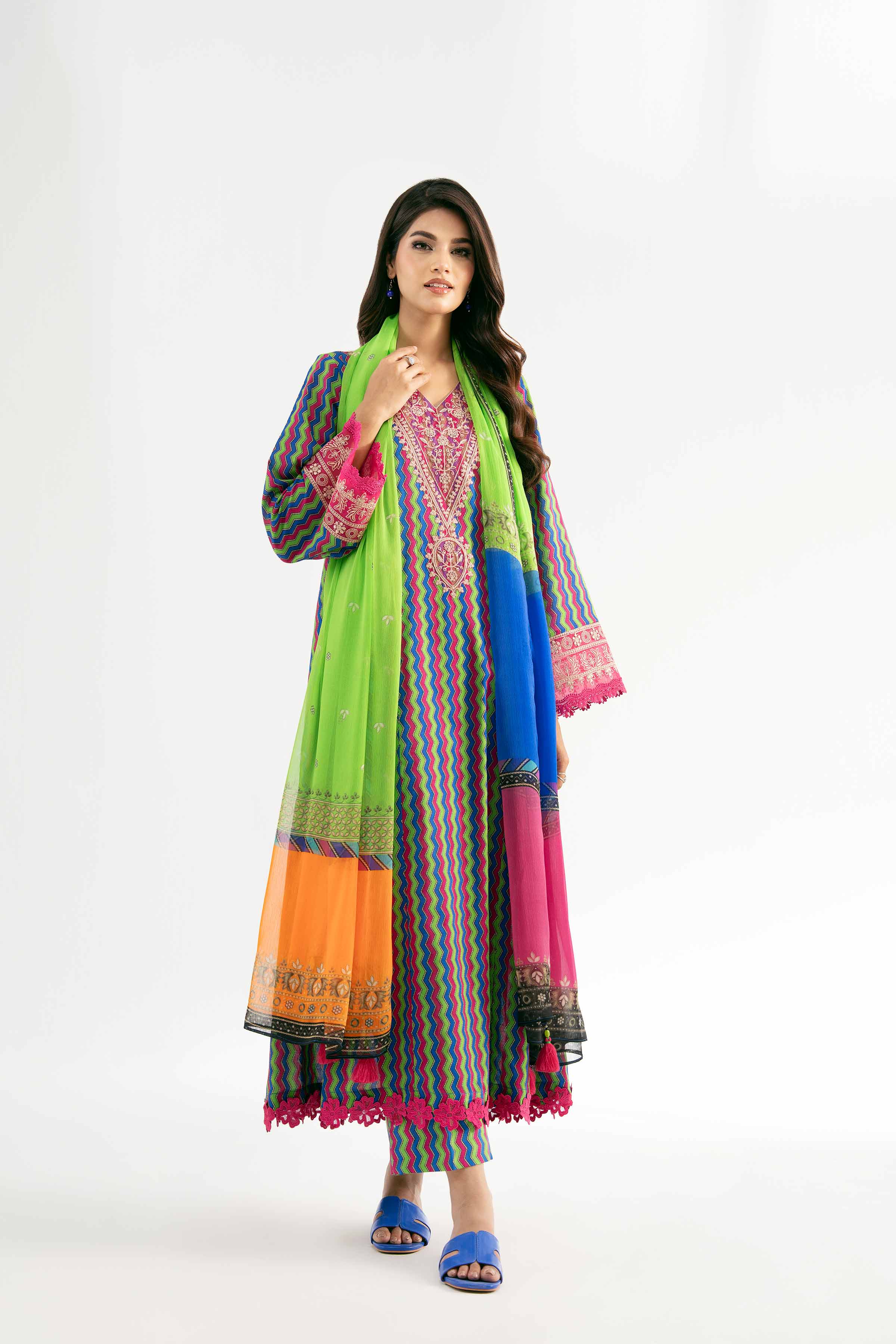 3 Piece - Digital Printed Embroidered Suit - 42501699 for Women - Unstitched Collection | Nishat | Shop Online