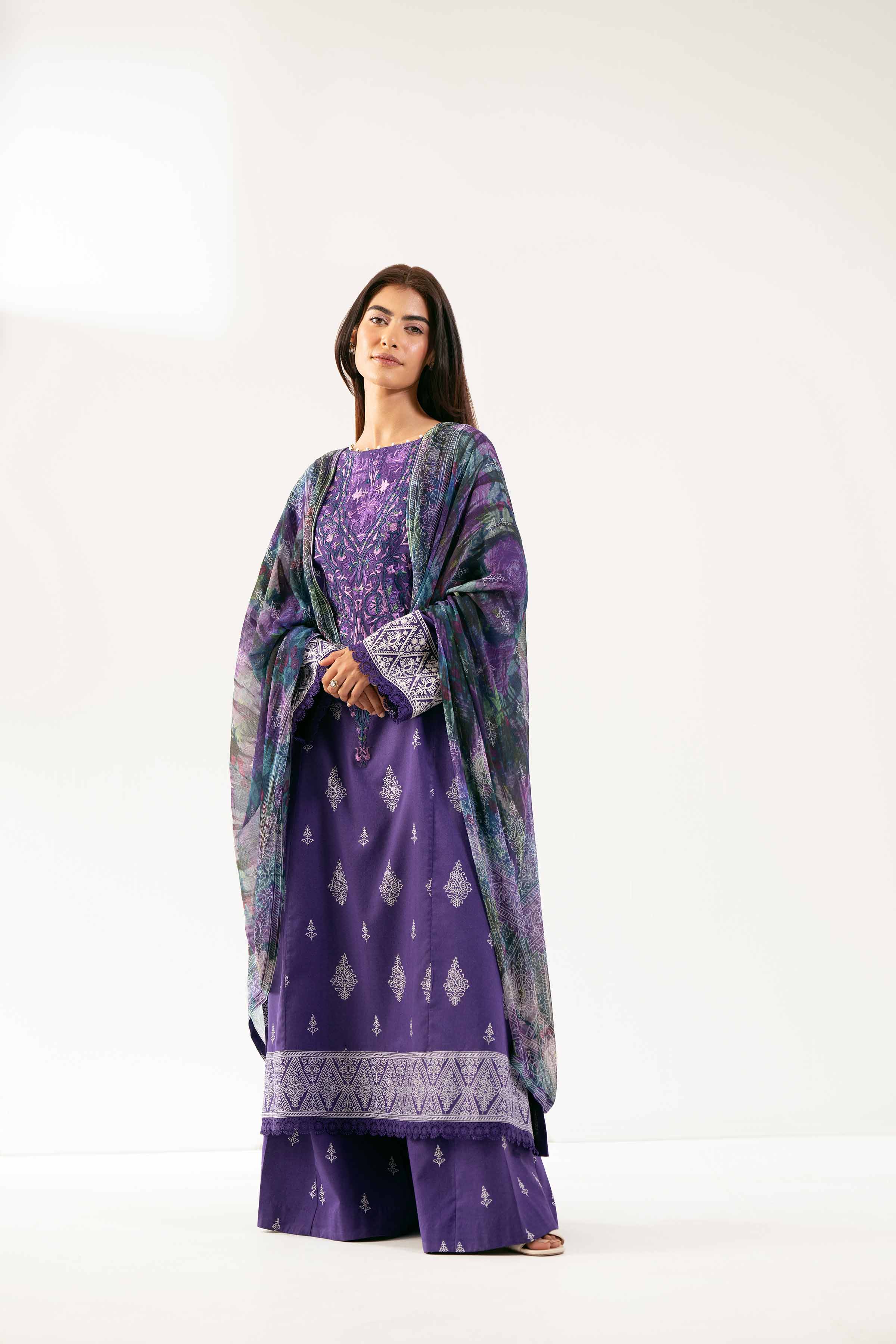 3 Piece - Digital Printed Embroidered Suit - 42501701 for Women - Unstitched Collection | Nishat | Shop Online