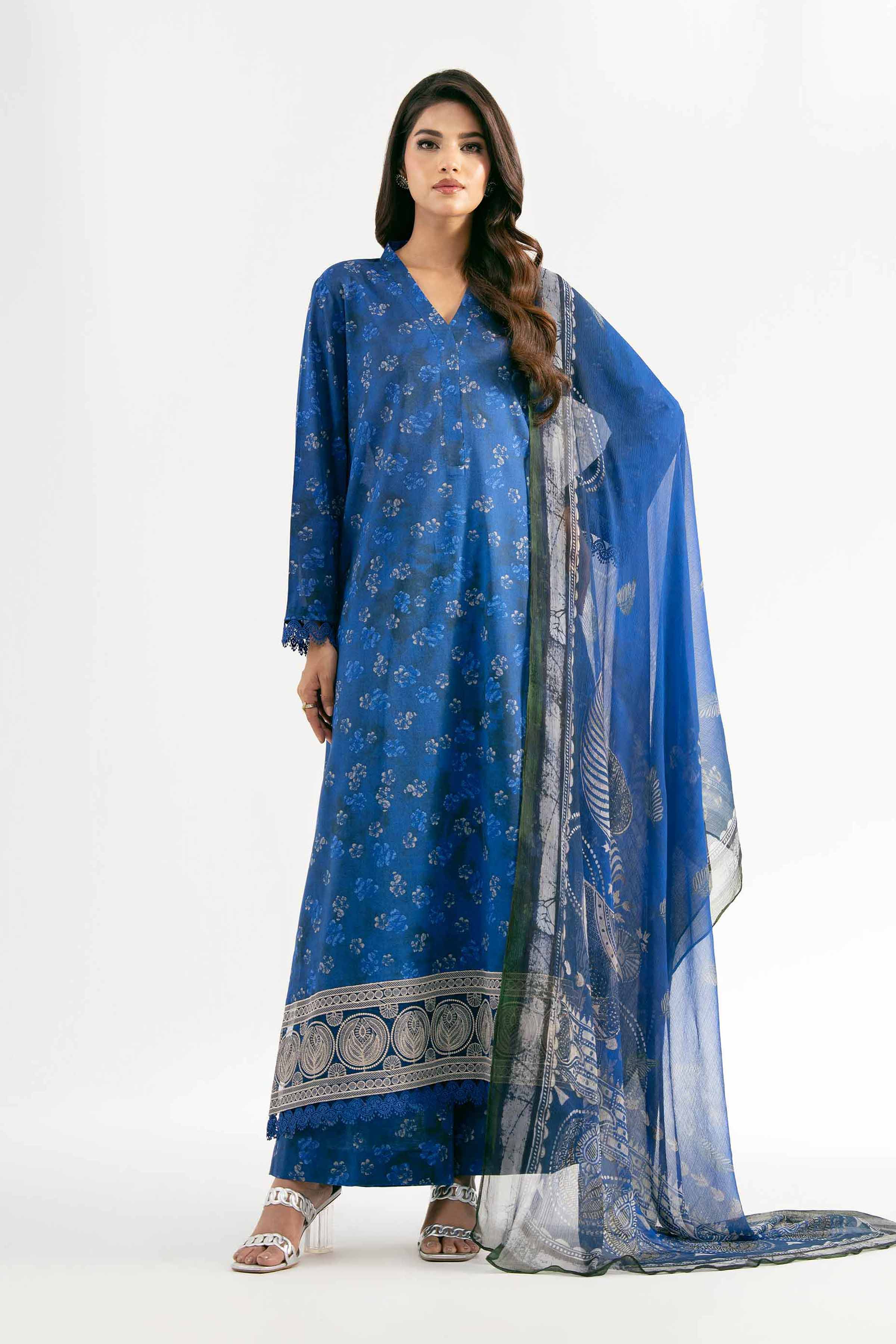 3 Piece - Digital Printed Embroidered Suit - 42501708 for Women - Unstitched Collection | Nishat | Shop Online