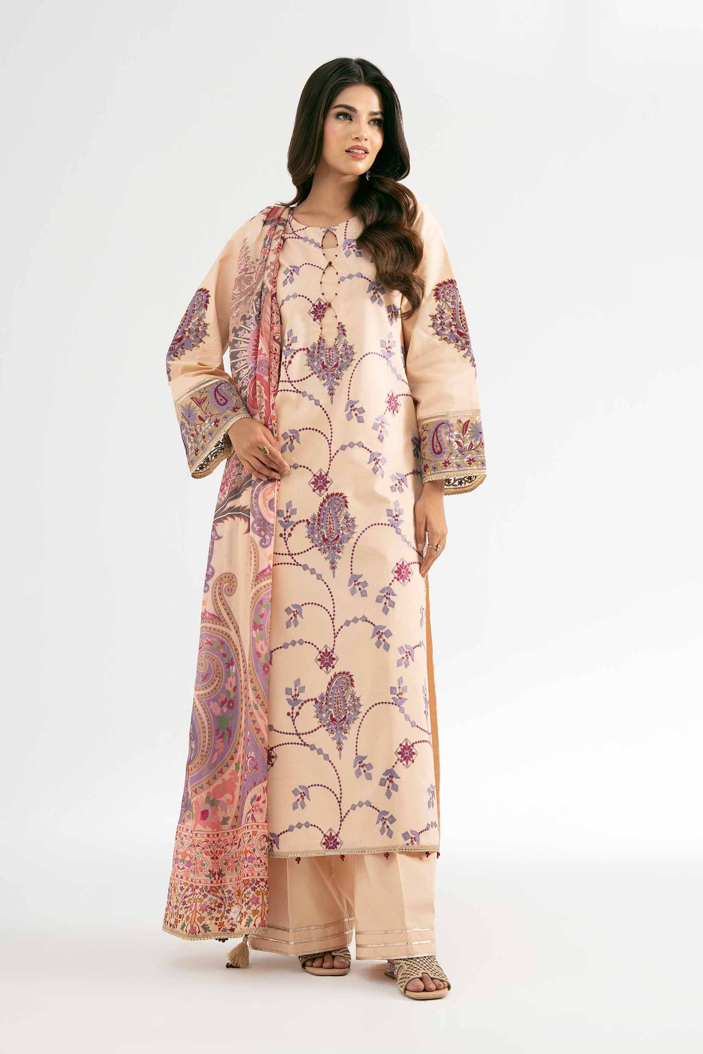 3 Piece - Digital Printed Embroidered Suit - 42501711 for Women - Unstitched Collection | Nishat | Shop Online