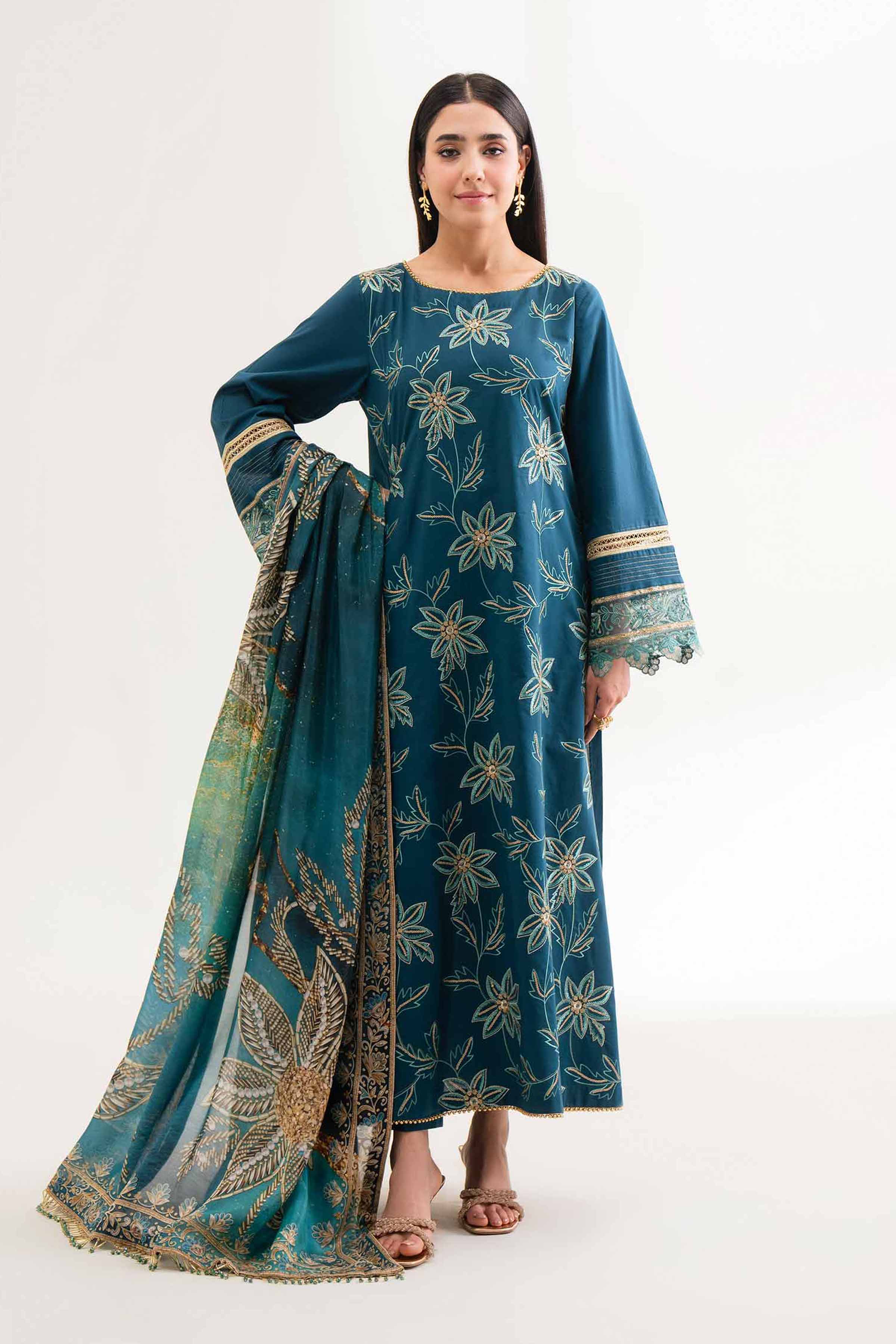3 Piece - Digital Printed Embroidered Suit - 42501712 for Women - Unstitched Collection | Nishat | Shop Online