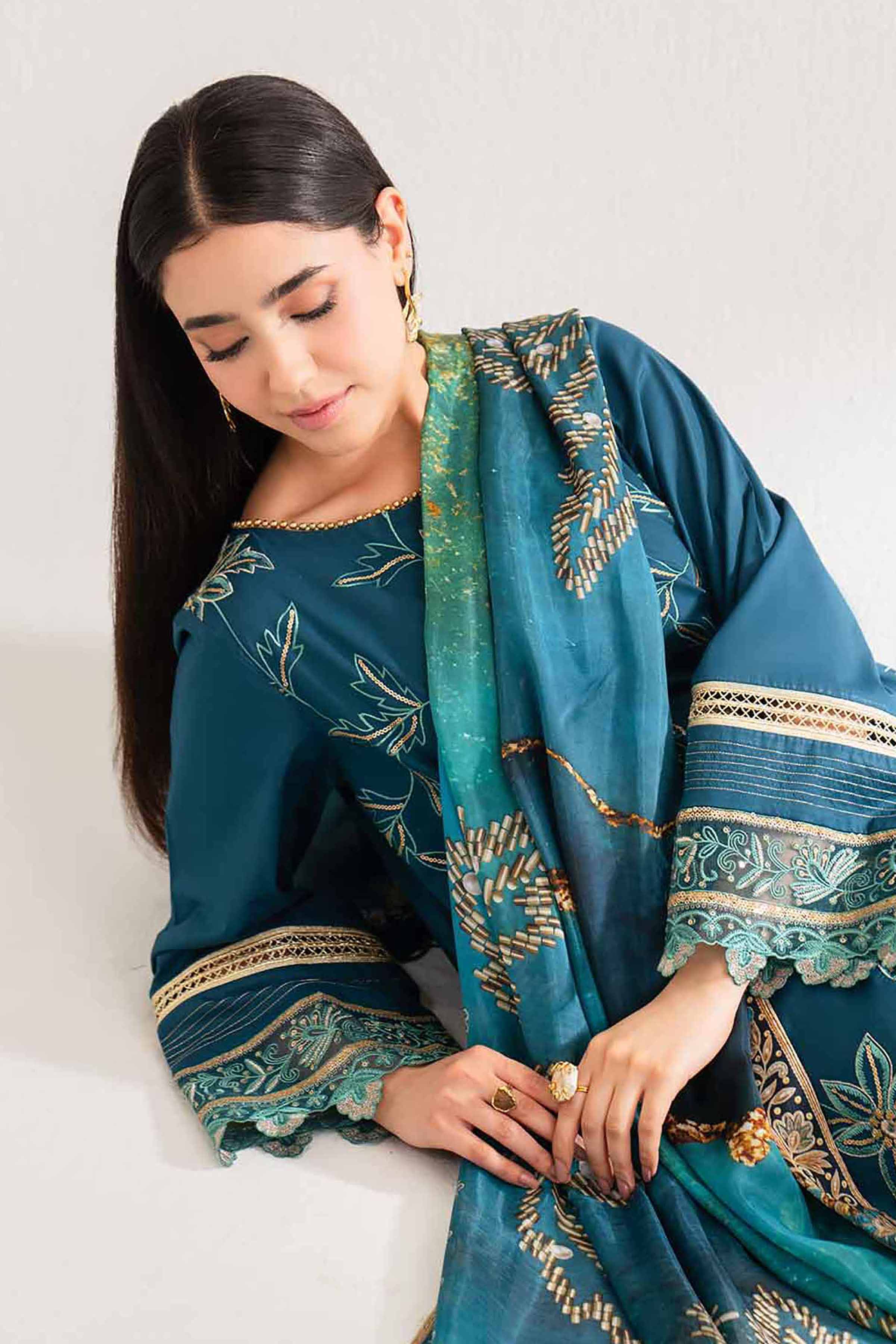 3 Piece - Digital Printed Embroidered Suit - 42501712 for Women - Unstitched Collection | Nishat | Shop Online
