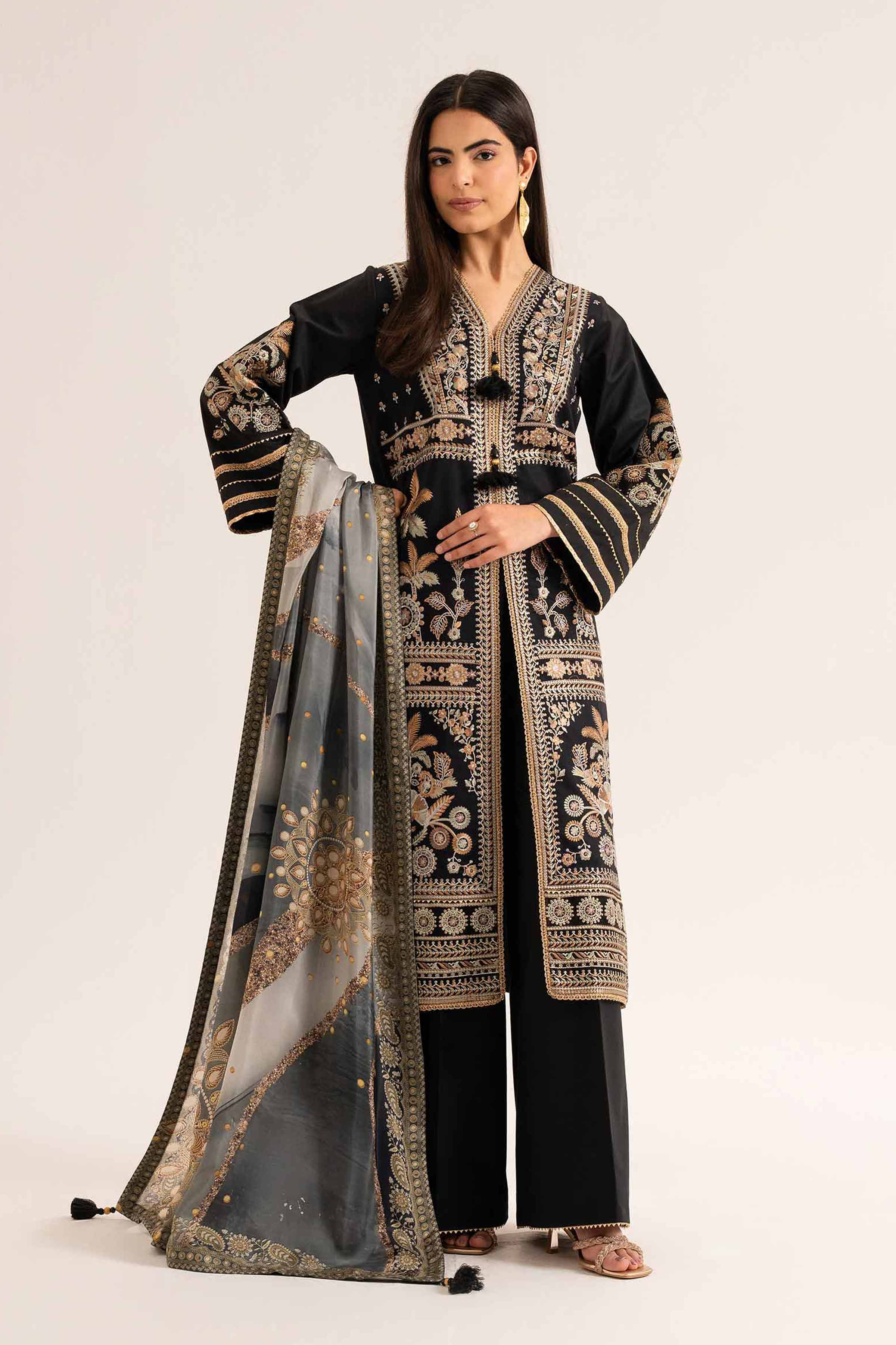 3 Piece - Digital Printed Embroidered Suit - 42501716