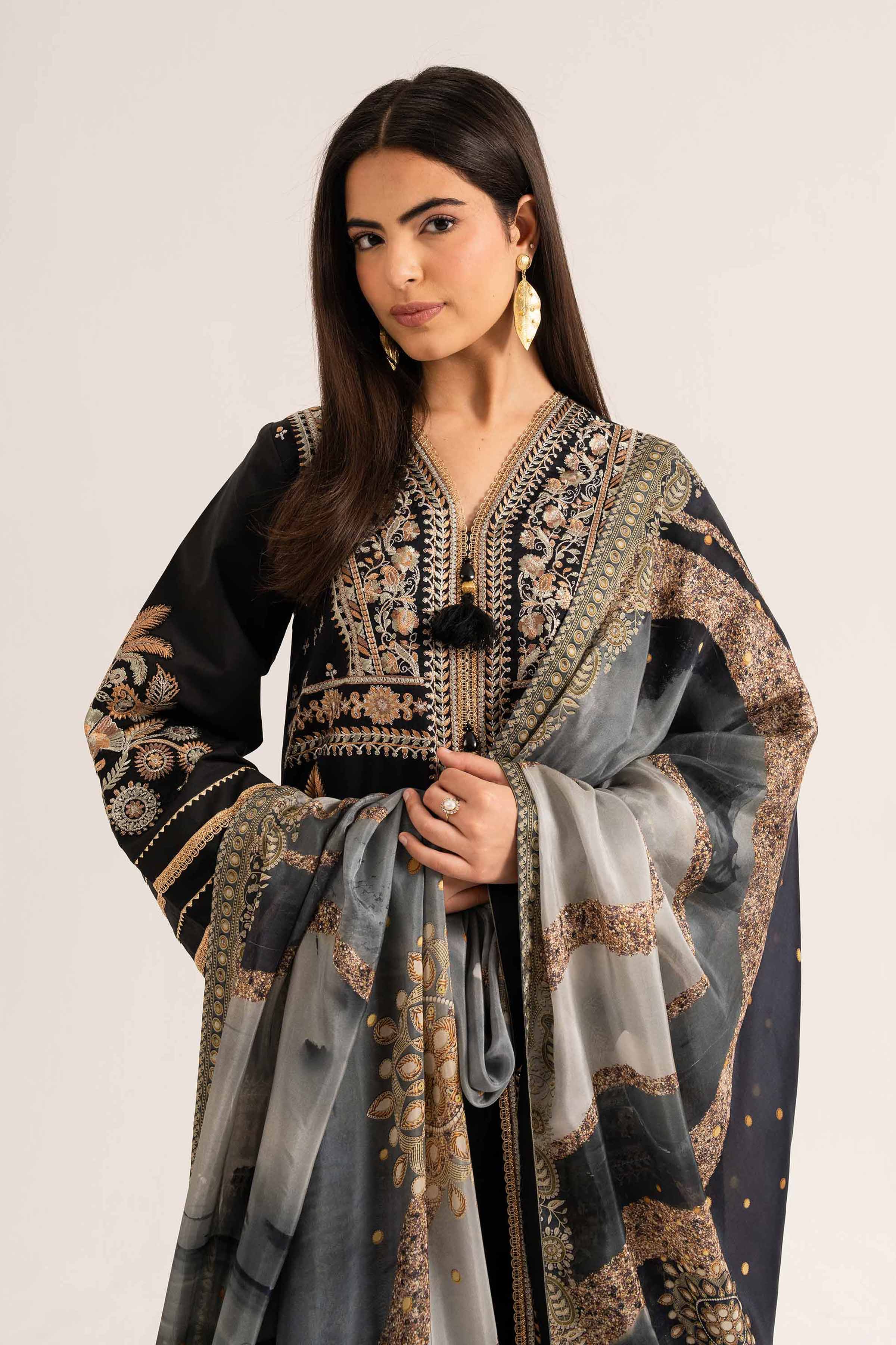 3 Piece - Digital Printed Embroidered Suit - 42501716