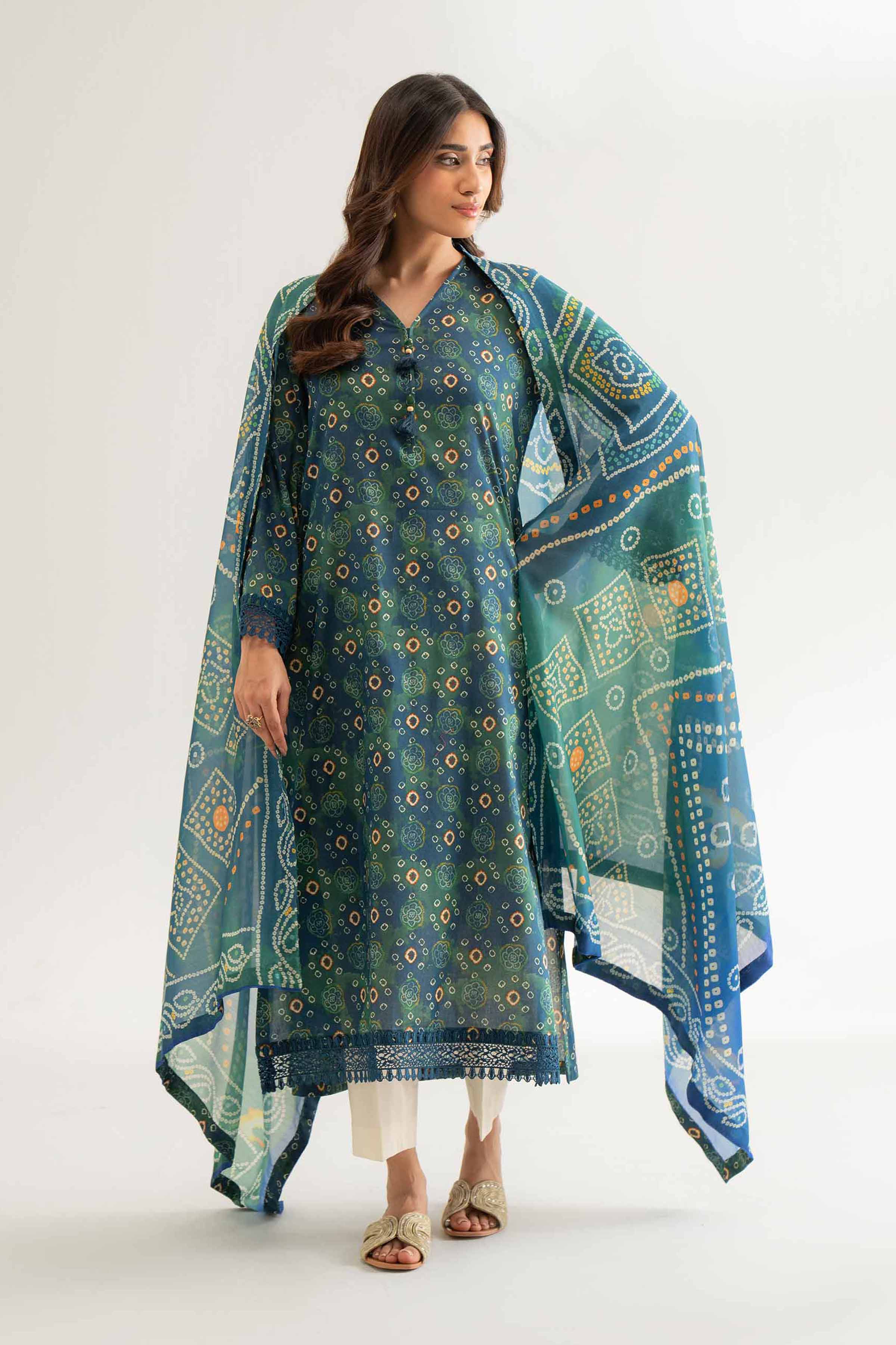 2 Piece - Digital Printed Embroidered Suit - 42501752 for Women - Unstitched Collection | Nishat | Shop Online