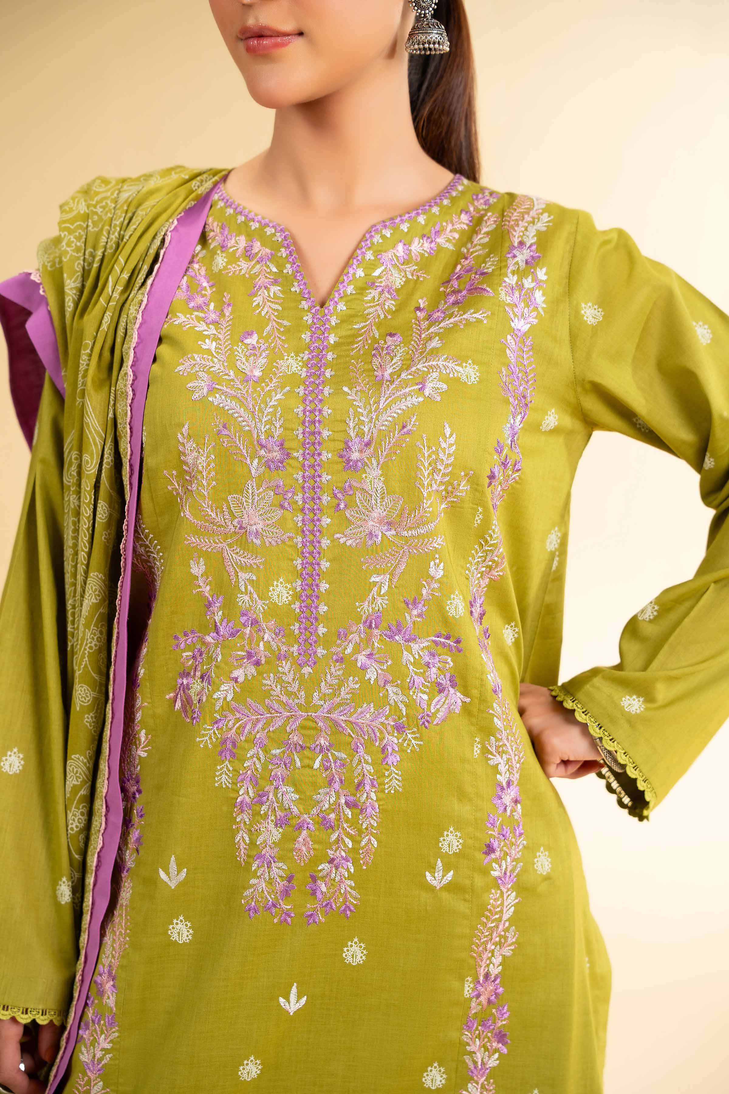 3 Piece -  Paste Printed Embroidered Suit - 42501810 for Women - Unstitched Collection | Nishat | Shop Online