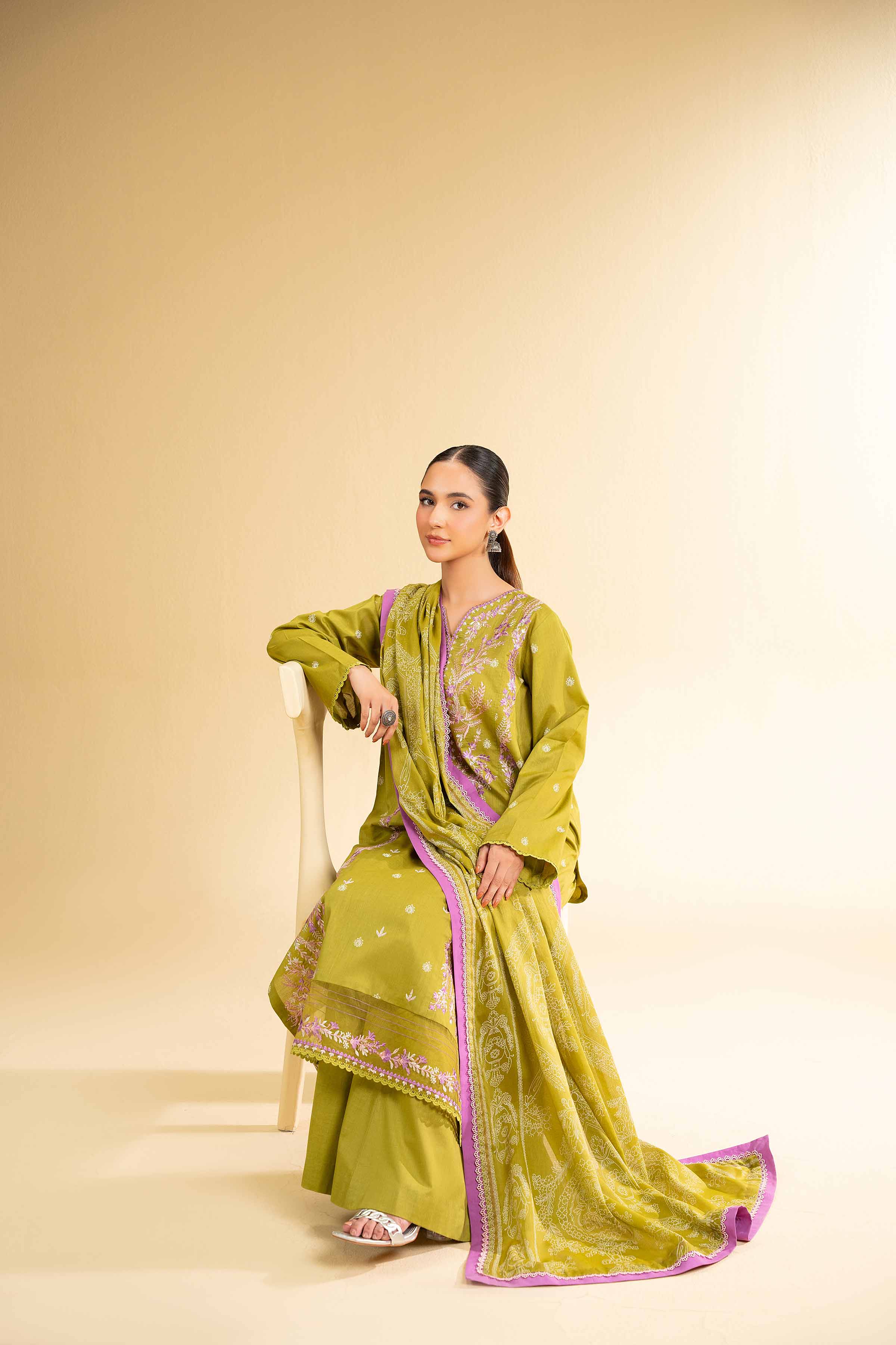3 Piece -  Paste Printed Embroidered Suit - 42501810 for Women - Unstitched Collection | Nishat | Shop Online