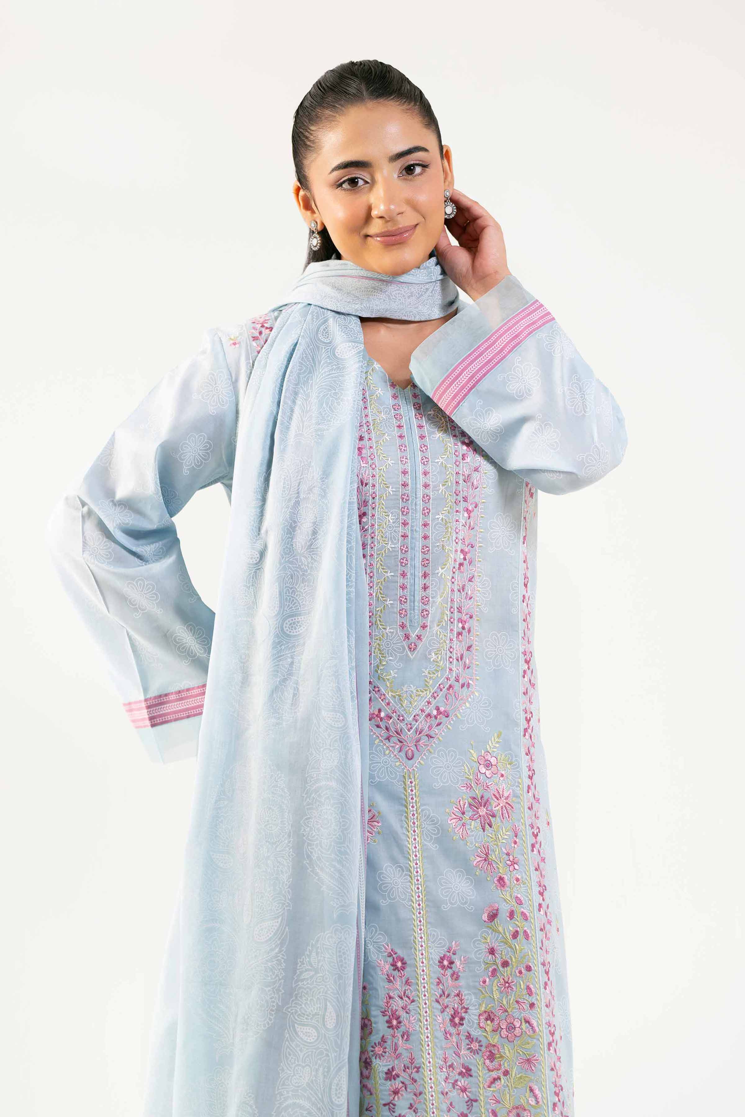 3 Piece -  Paste Printed Embroidered Suit - 42501814 for Women - Unstitched Collection | Nishat | Shop Online