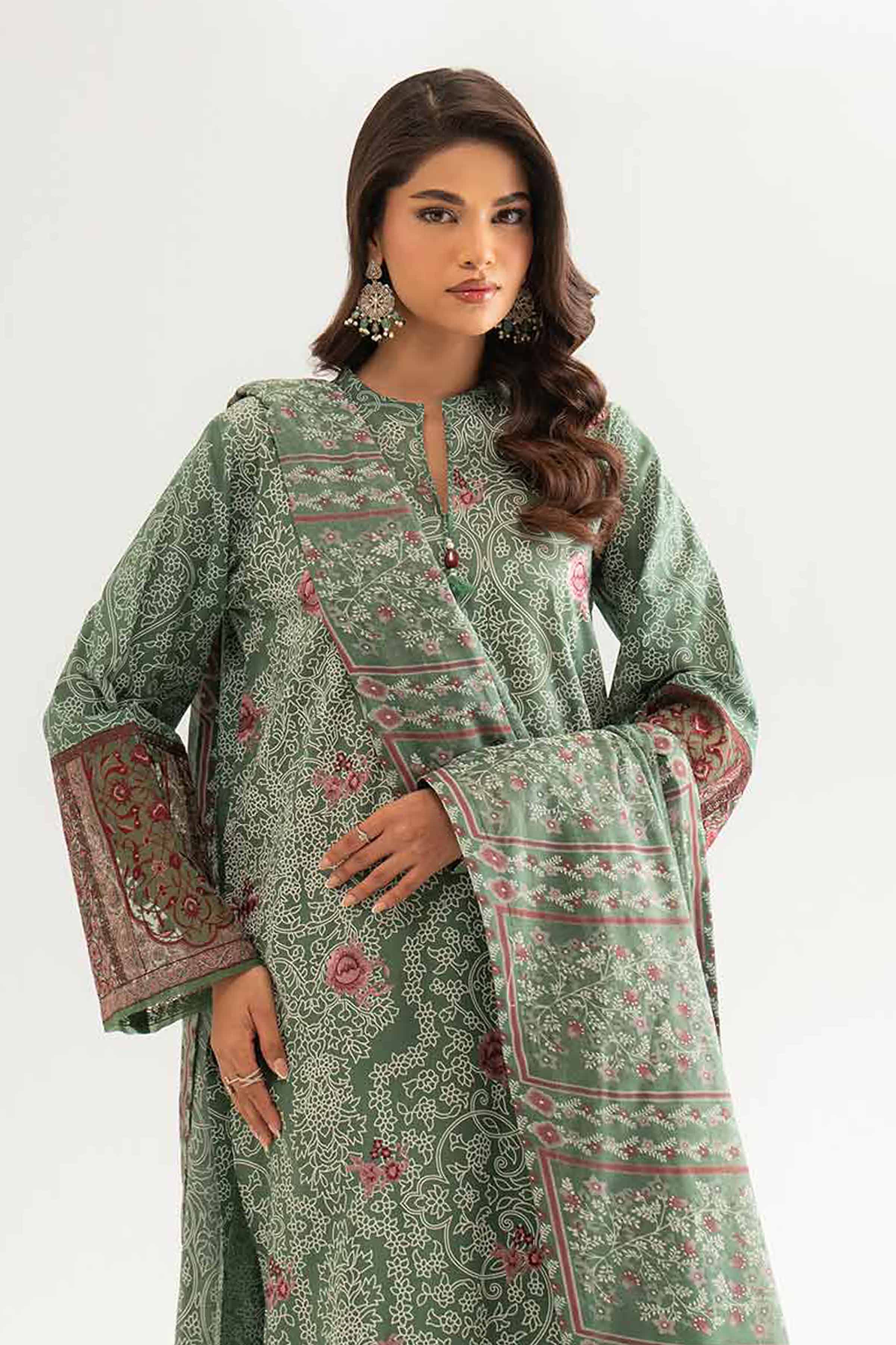 3 Piece -  Paste Printed Embroidered Suit - 42501815 for Women - Unstitched Collection | Nishat | Shop Online