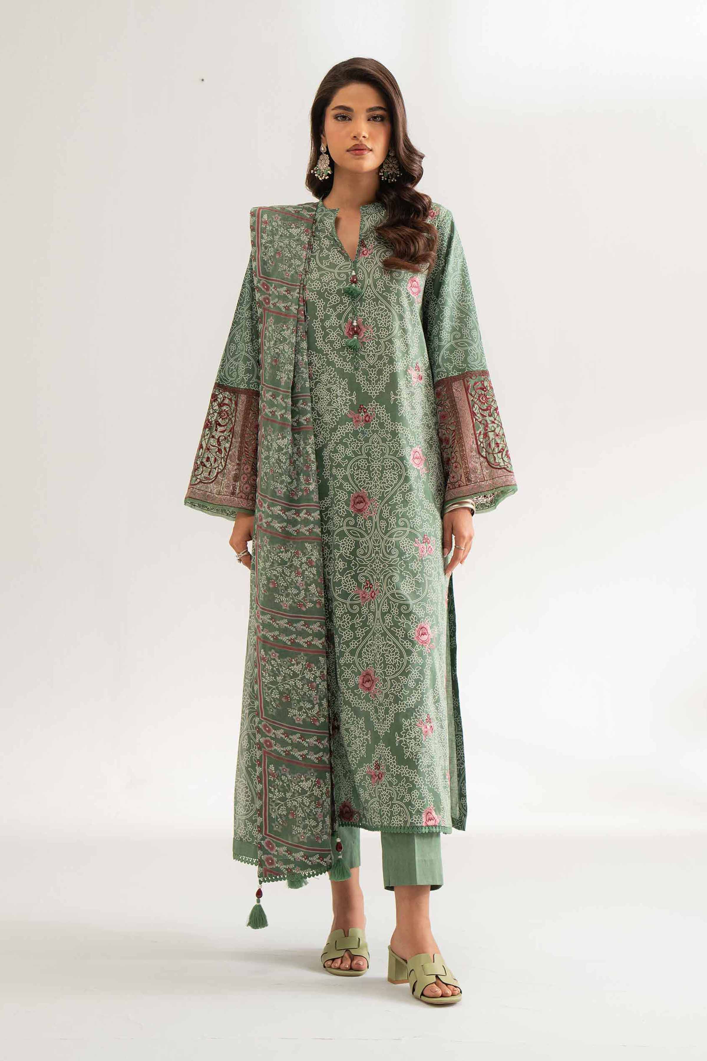 3 Piece -  Paste Printed Embroidered Suit - 42501815 for Women - Unstitched Collection | Nishat | Shop Online
