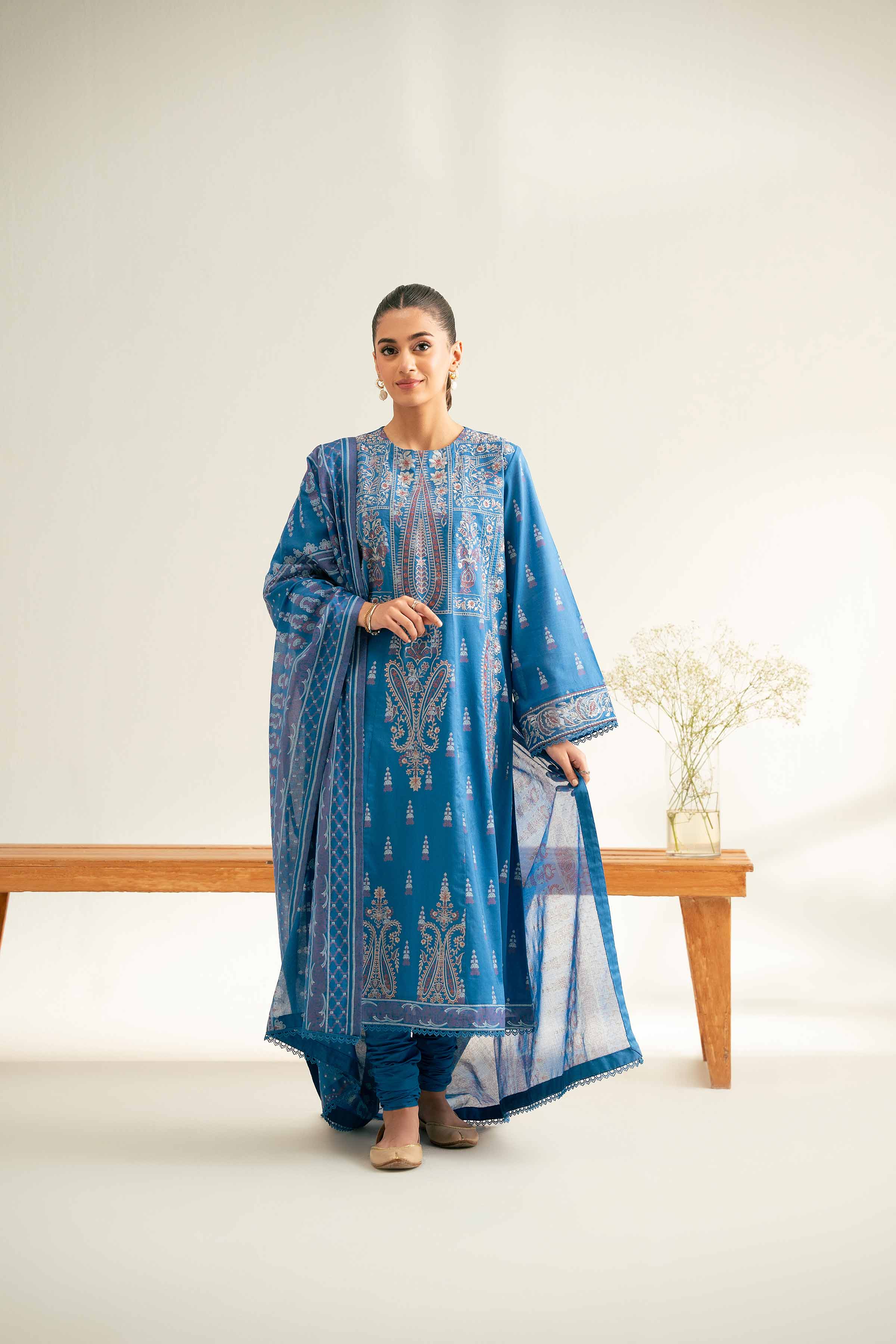 3 Piece -  Paste Printed Embroidered Suit - 42501818 for Women - Unstitched Collection | Nishat | Shop Online