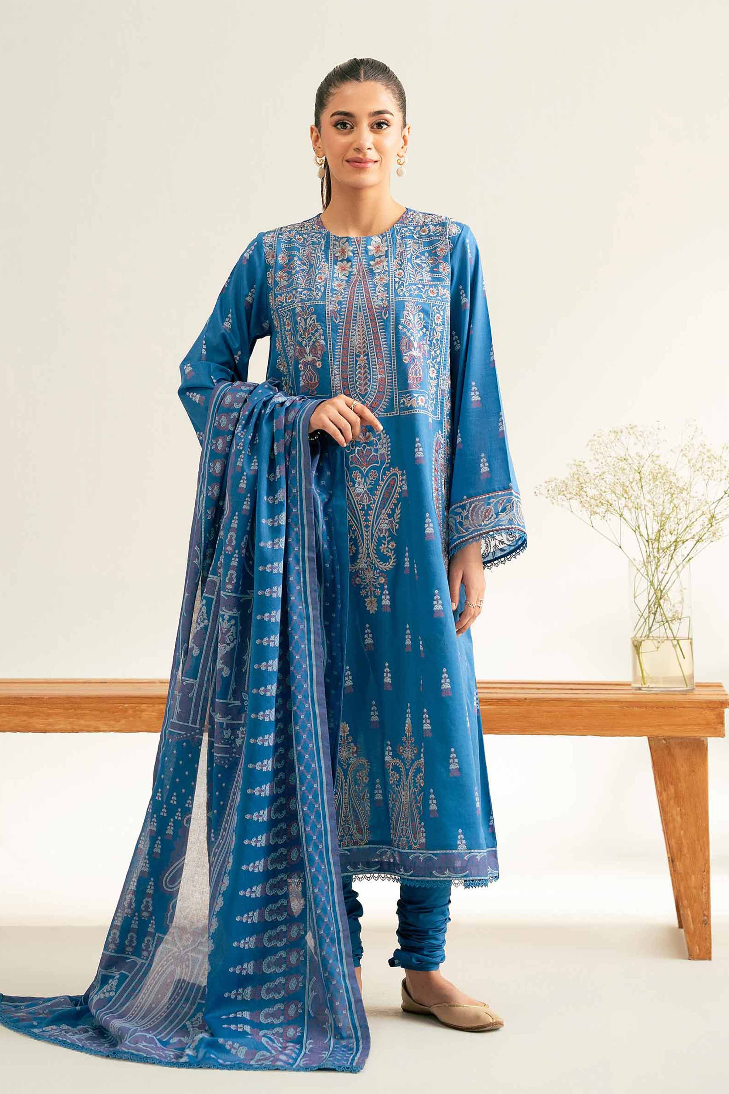 3 Piece -  Paste Printed Embroidered Suit - 42501818 for Women - Unstitched Collection | Nishat | Shop Online