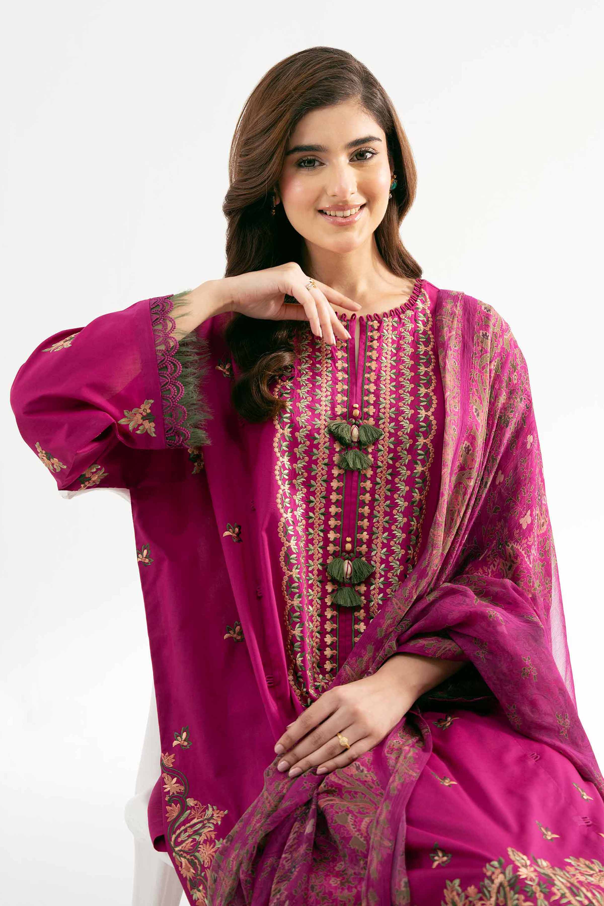 3 Piece - Jacquard Embroidered Suit - 42501823 for Women - Unstitched Collection | Nishat | Shop Online