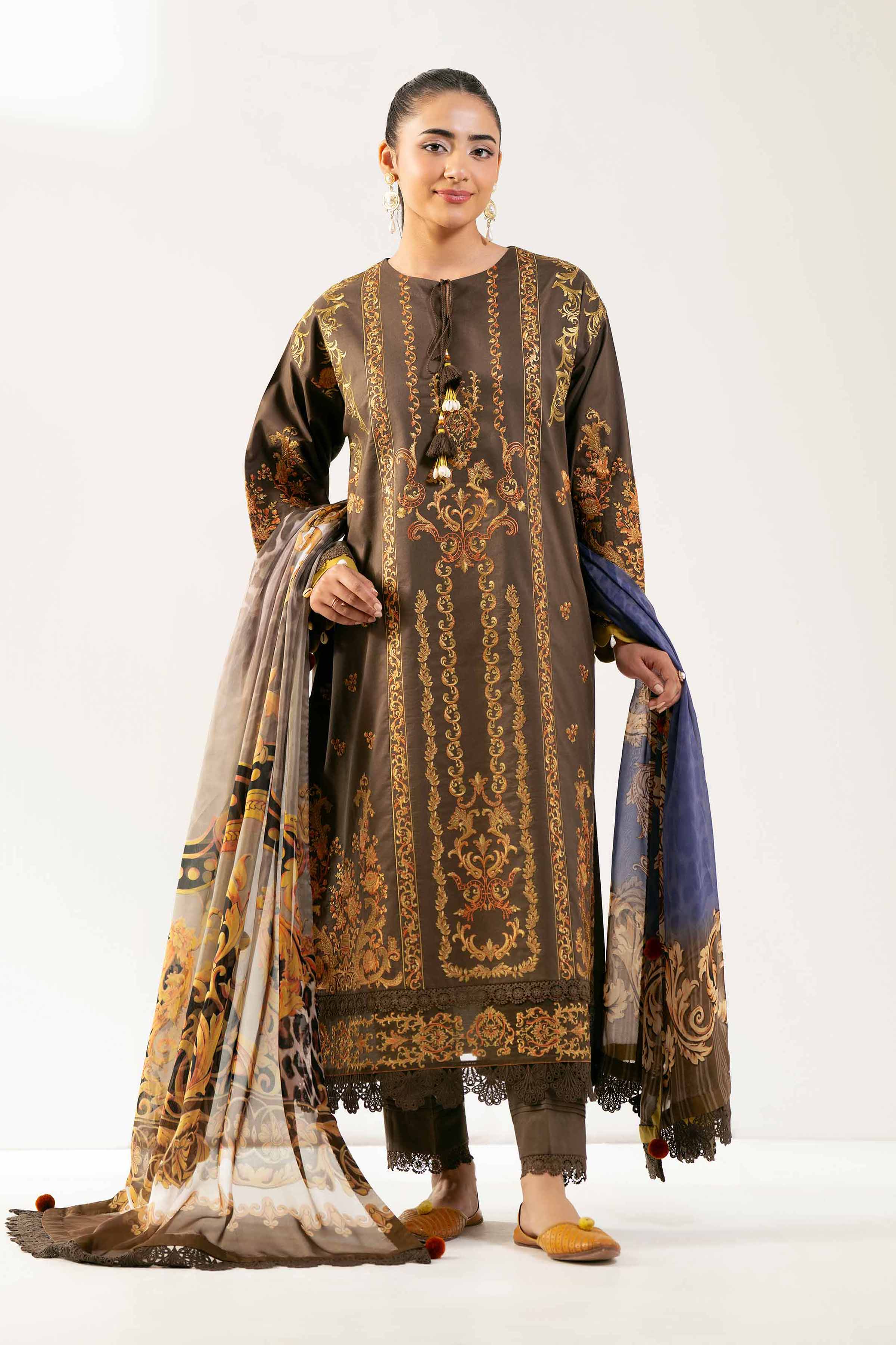 3 Piece - Digital Printed Embroidered Suit - 42501836 for Women - Unstitched Collection | Nishat | Shop Online