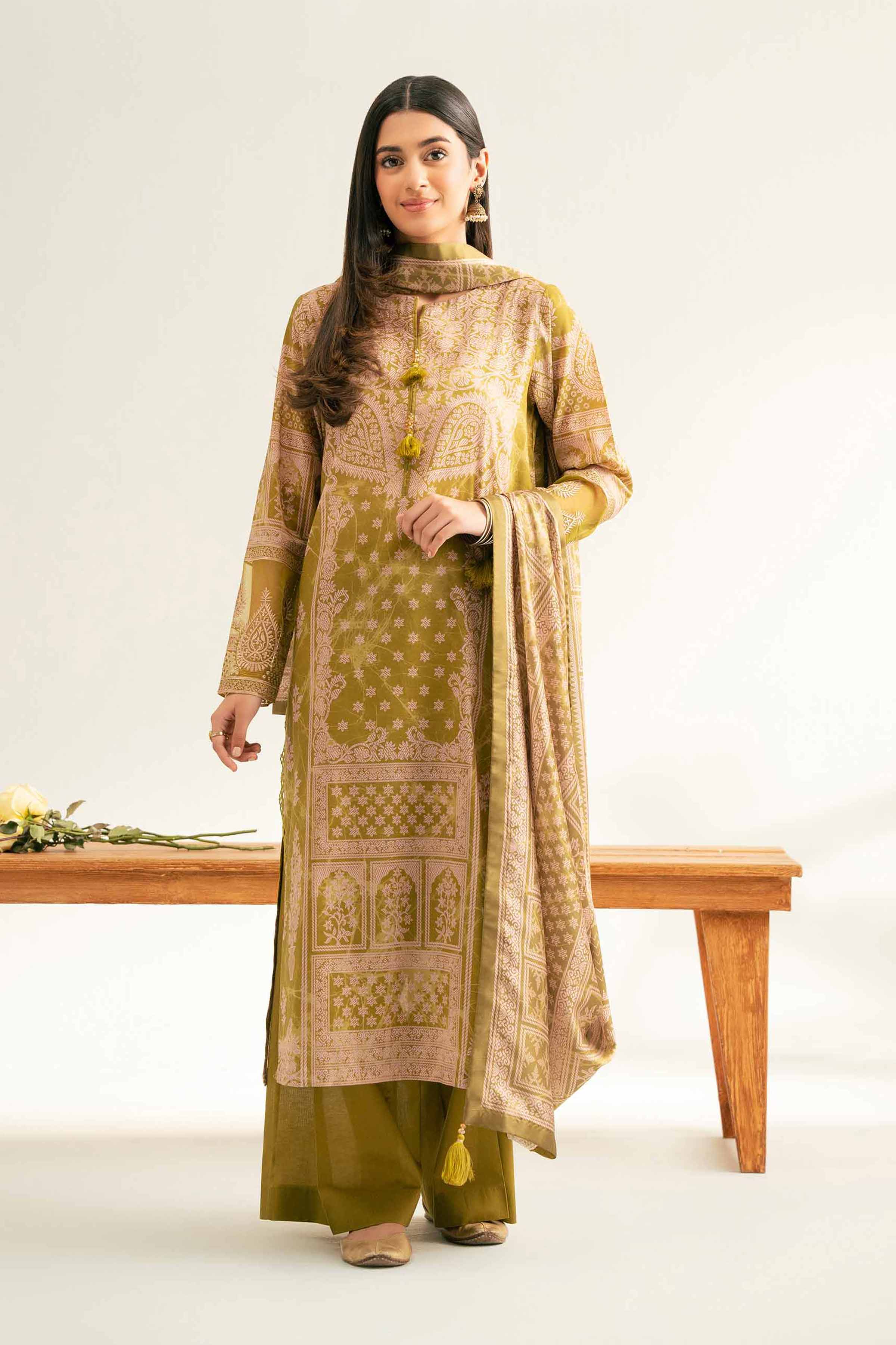 3 Piece - Digital Printed Embroidered Suit - 42501843 for Women - Unstitched Collection | Nishat | Shop Online