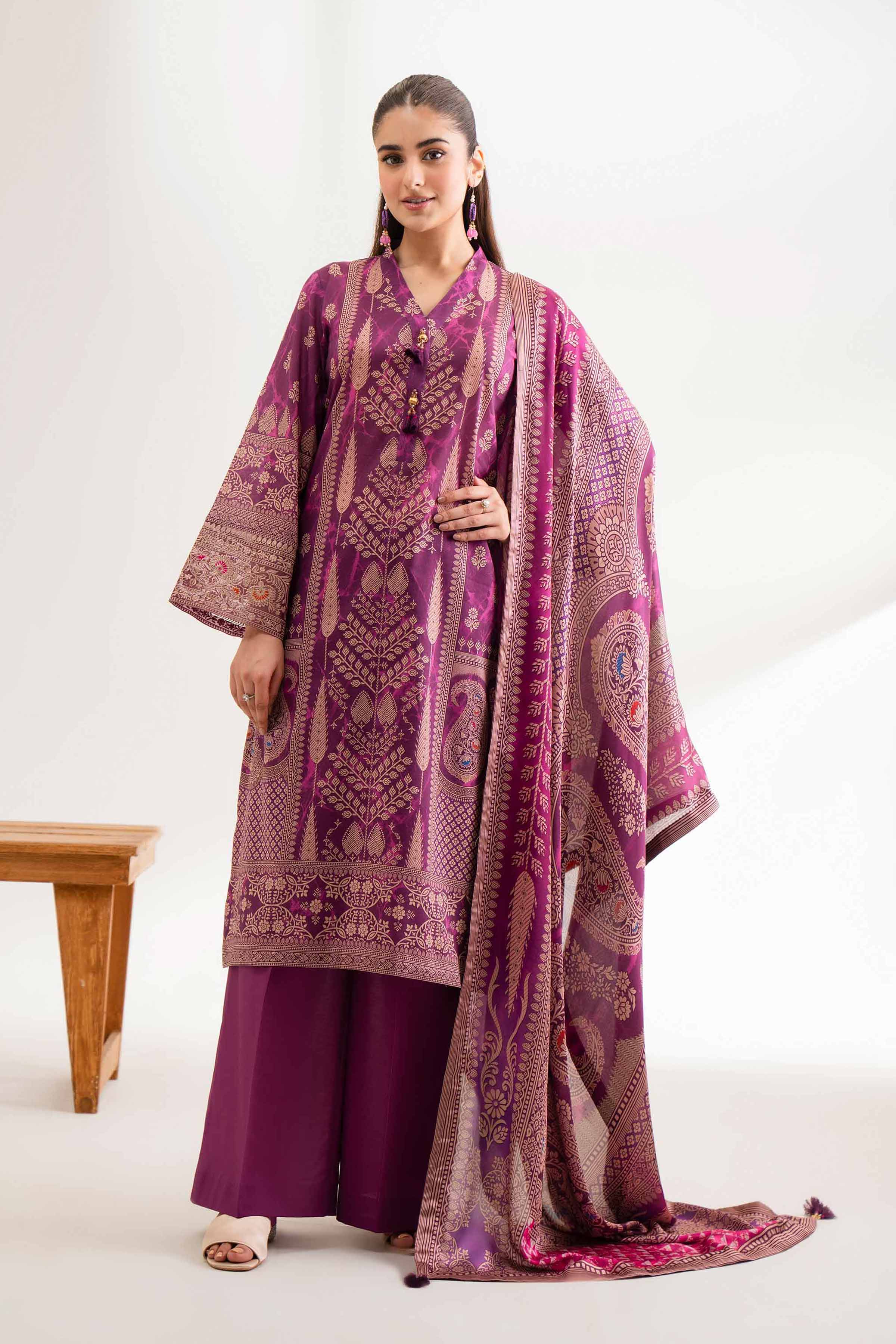 3 Piece - Digital Printed Embroidered Suit - 42501845 for Women - Unstitched Collection | Nishat | Shop Online