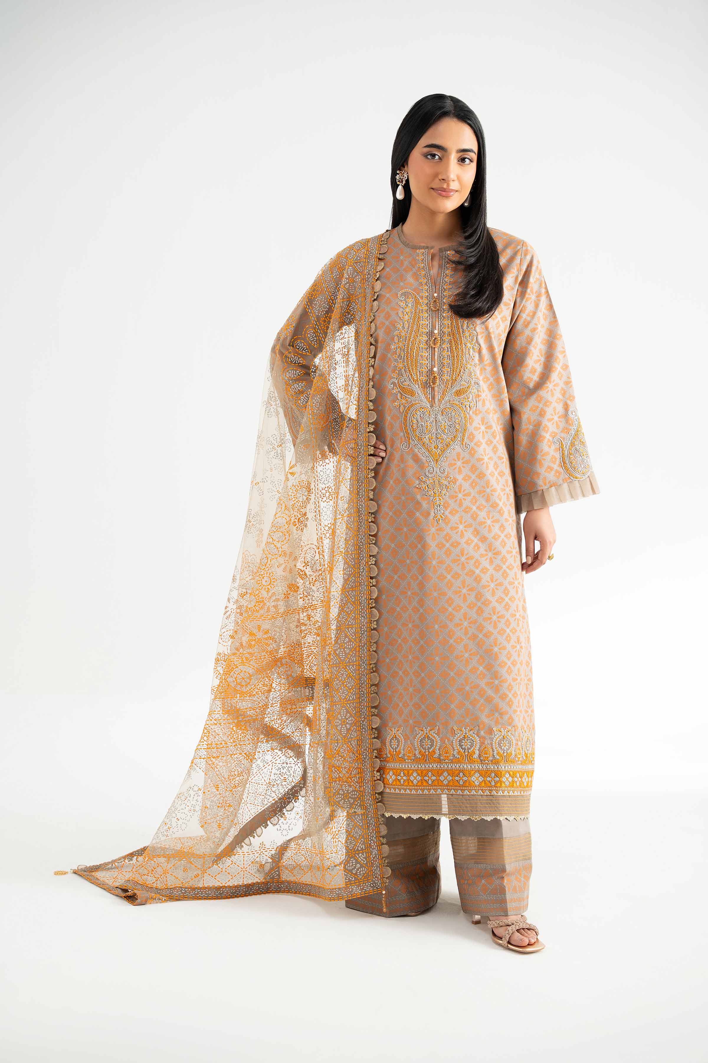 3 Piece -  Paste Printed Suit - 42501849 for Women - Unstitched Collection | Nishat | Shop Online