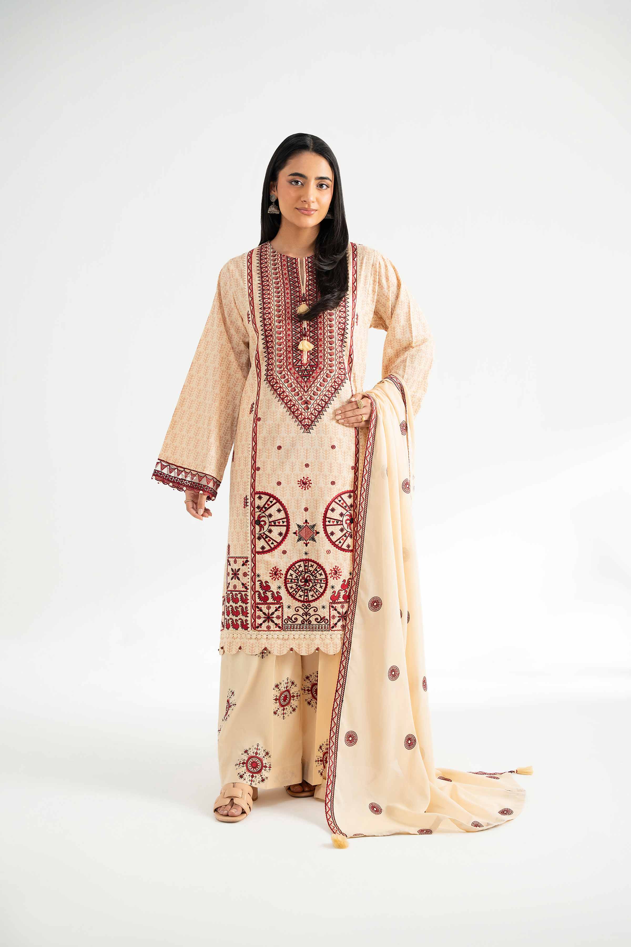 3 Piece - Printed Embroidered Suit - 42501874 for Women - Unstitched Collection | Nishat | Shop Online