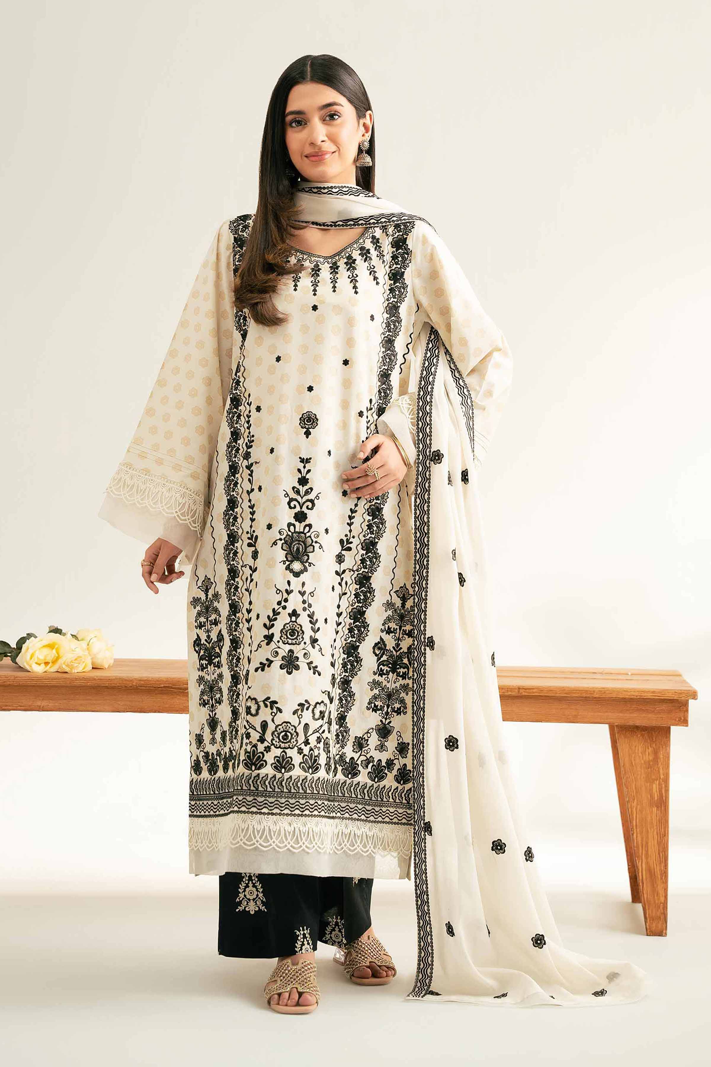 3 Piece - Printed Embroidered Suit - 42501878 for Women - Unstitched Collection | Nishat | Shop Online