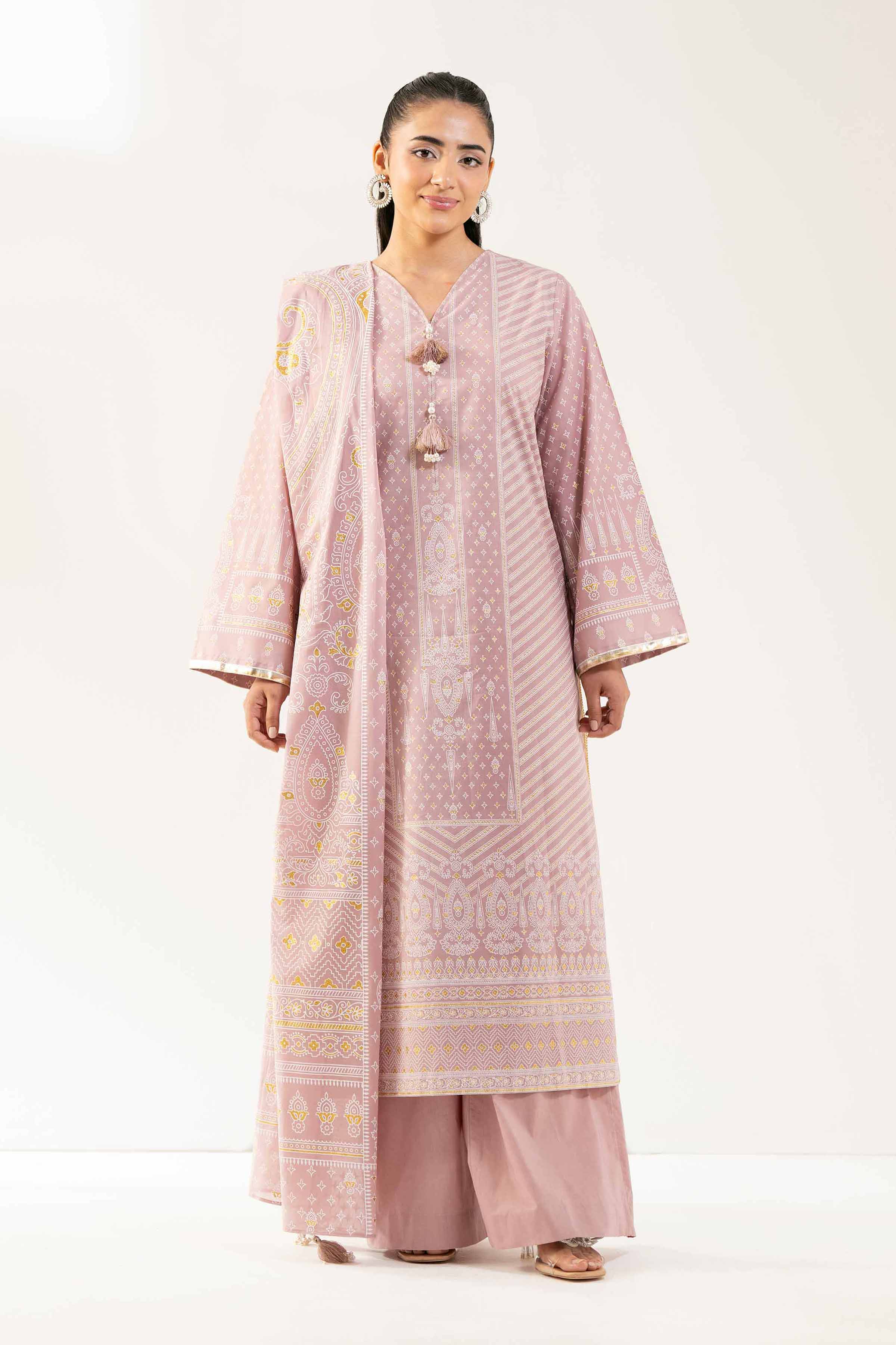 3 Piece - Foil Printed Suit - 42501899 for Women - Unstitched Collection | Nishat | Shop Online