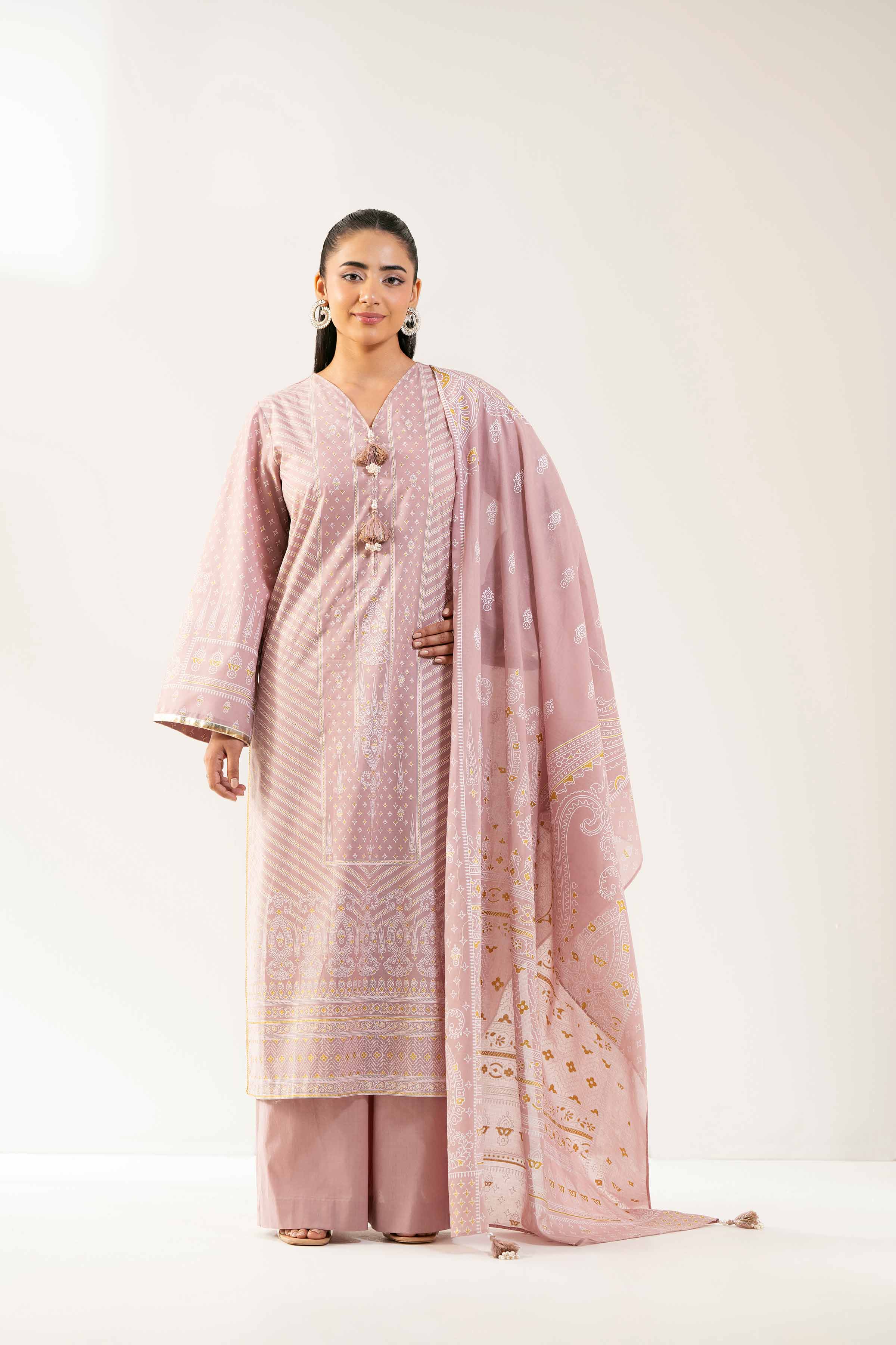 3 Piece - Foil Printed Suit - 42501899 for Women - Unstitched Collection | Nishat | Shop Online