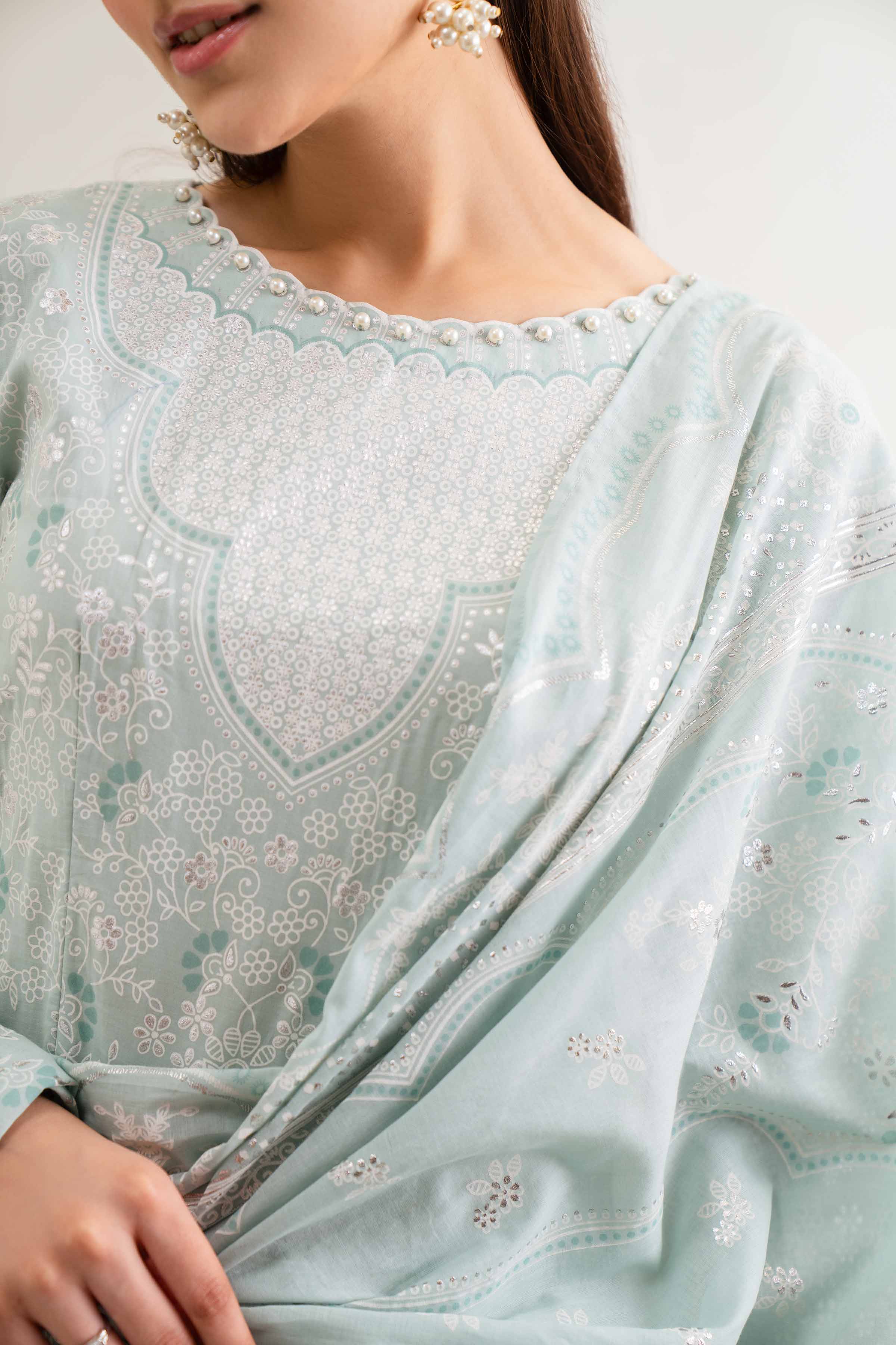 3 Piece - Foil Printed Suit - 42501901 for Women - Unstitched Collection | Nishat | Shop Online