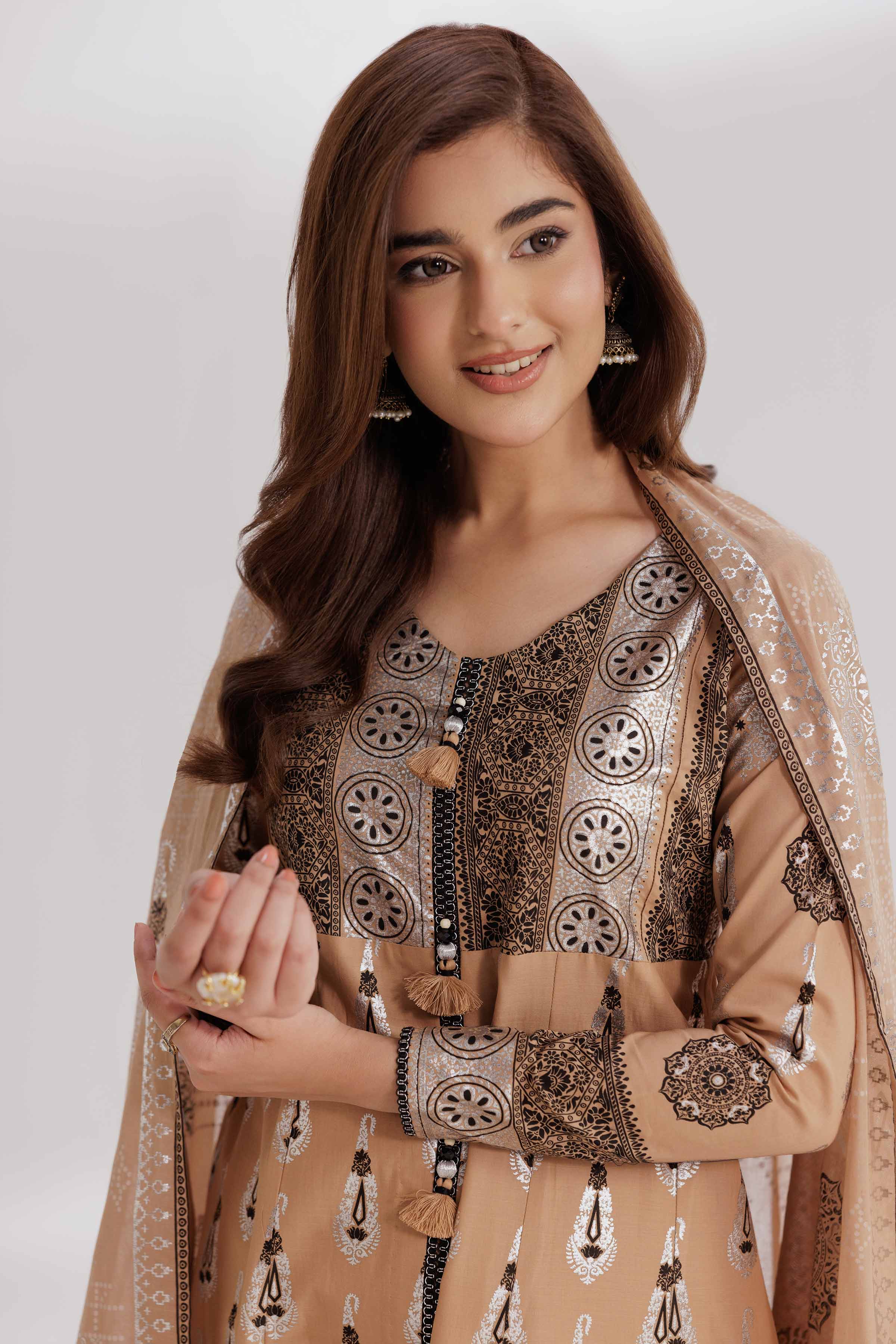 3 Piece - Foil Printed Suit - 42501903 for Women - Unstitched Collection | Nishat | Shop Online