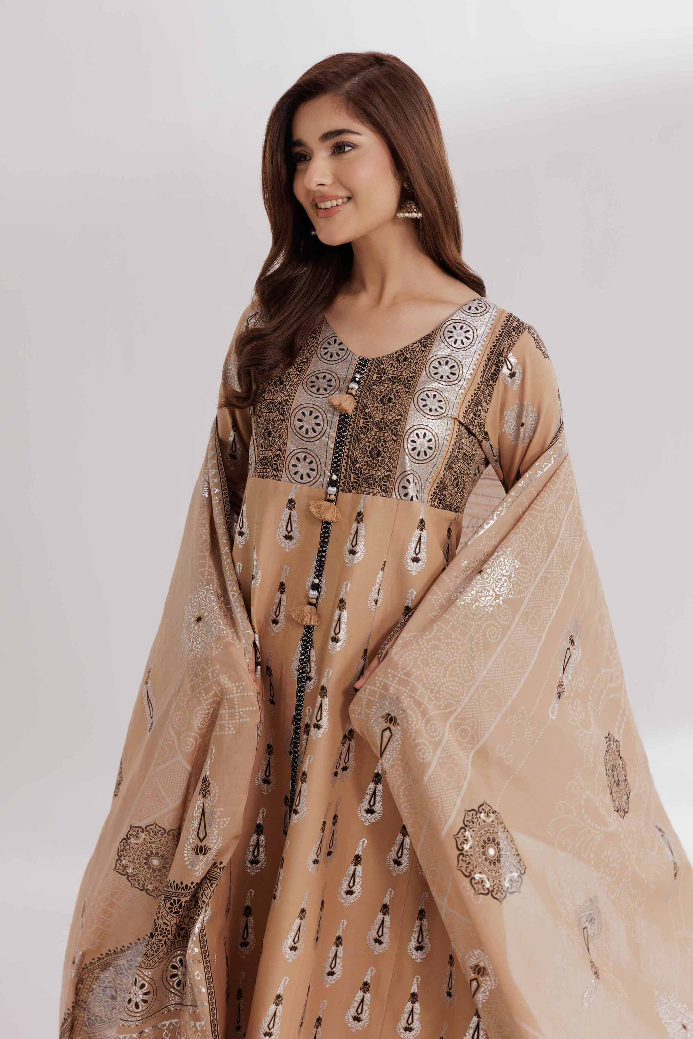 3 Piece - Foil Printed Suit - 42501903 for Women - Unstitched Collection | Nishat | Shop Online