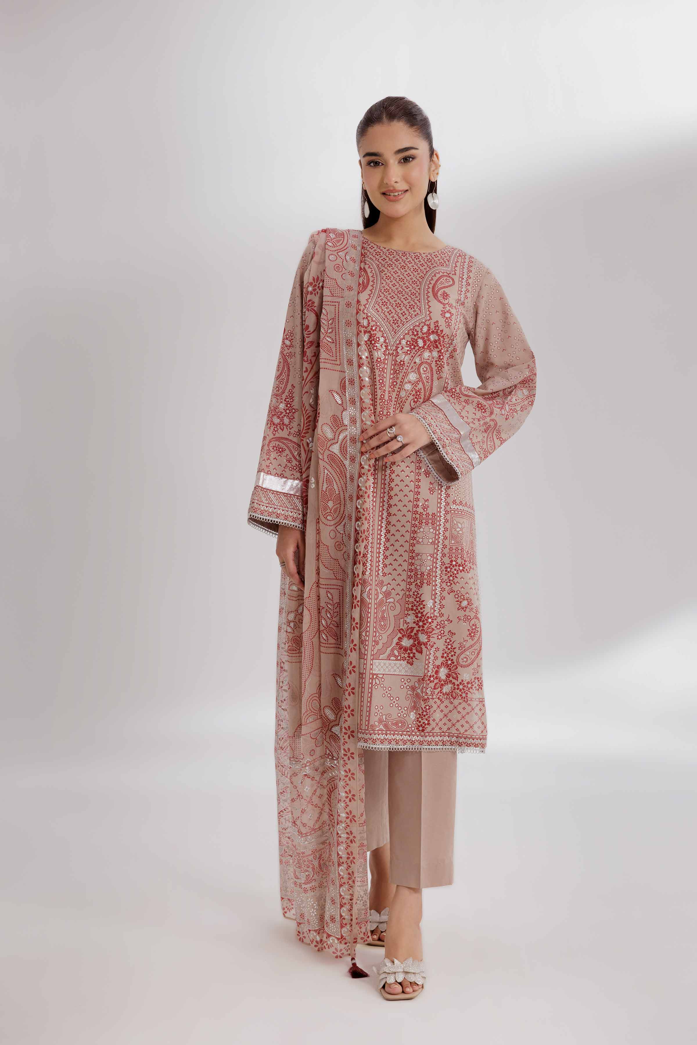 3 Piece - Foil Printed Suit - 42501906 for Women - Unstitched Collection | Nishat | Shop Online