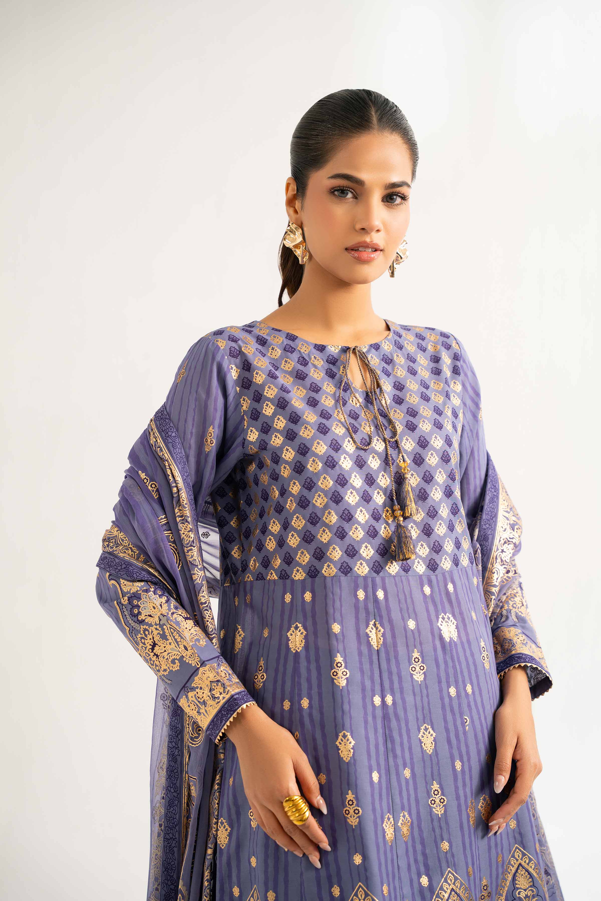 3 Piece - Foil Printed Suit - 42501908 for Women - Unstitched Collection | Nishat | Shop Online