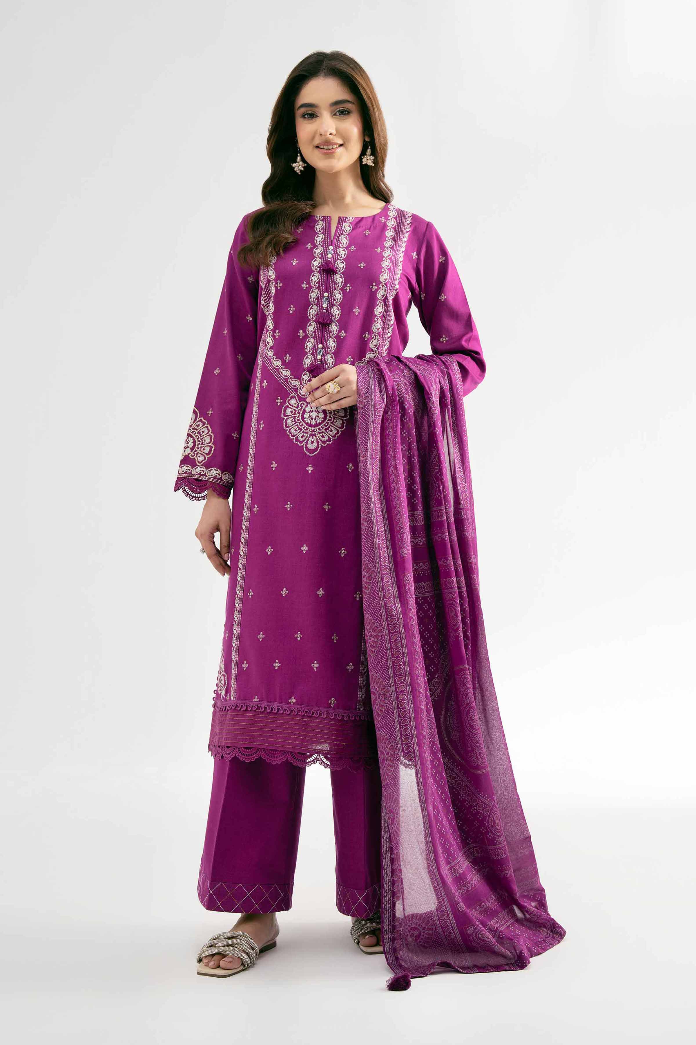 3 Piece - Block Printed Suit - 42501911 for Women - Unstitched Collection | Nishat | Shop Online