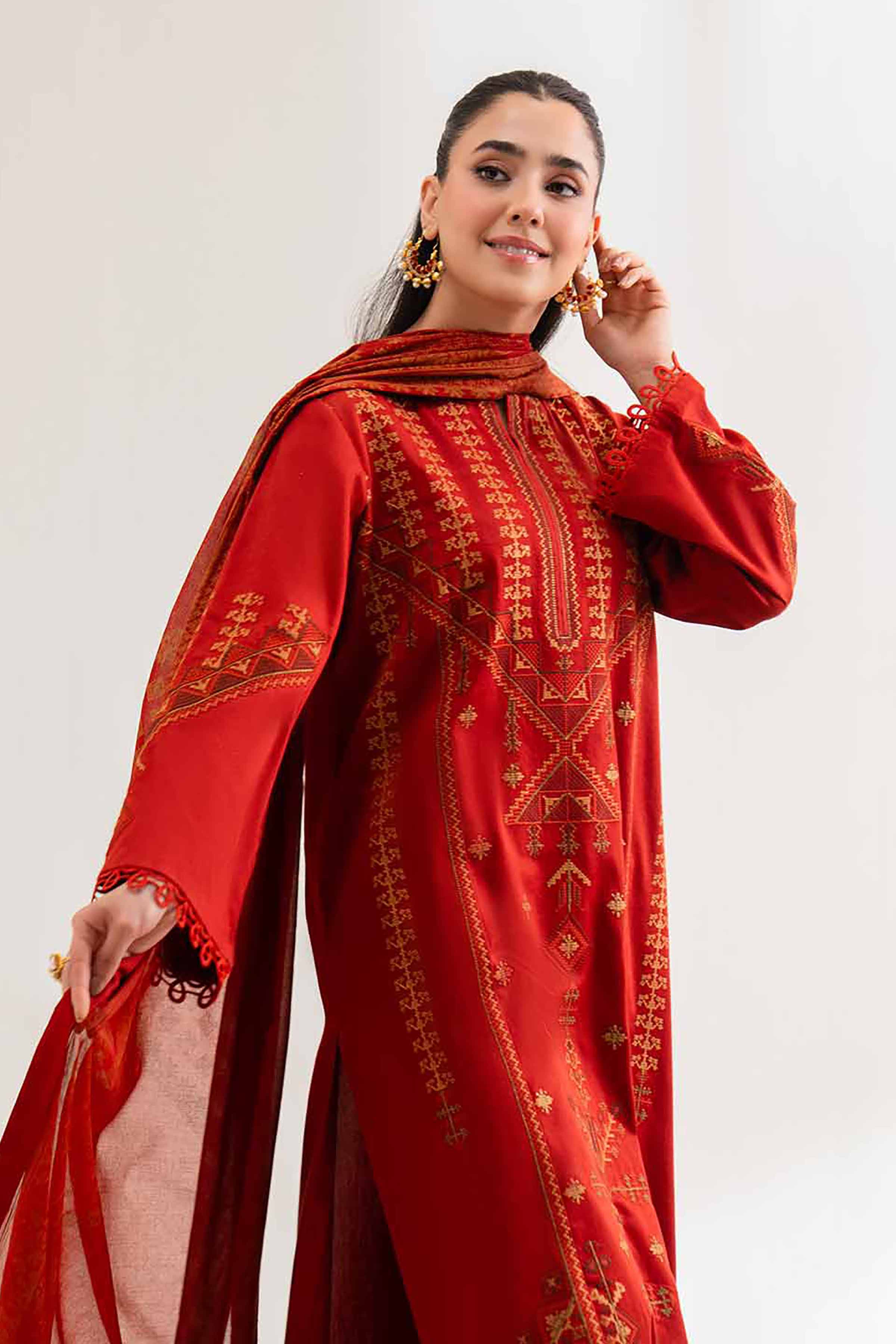 3 Piece - Block Printed Suit - 42501915 for Women - Unstitched Collection | Nishat | Shop Online