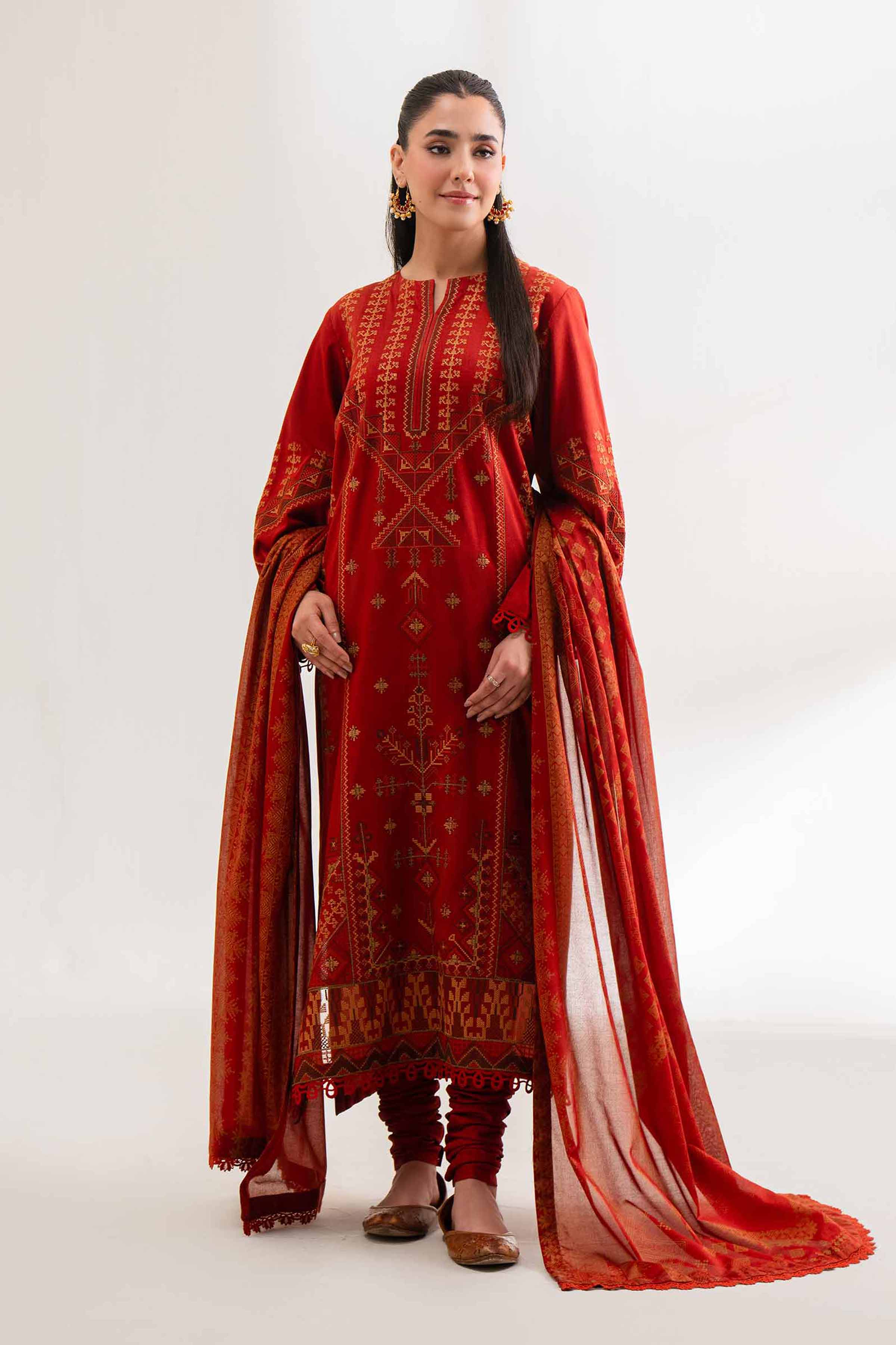 3 Piece - Block Printed Suit - 42501915 for Women - Unstitched Collection | Nishat | Shop Online
