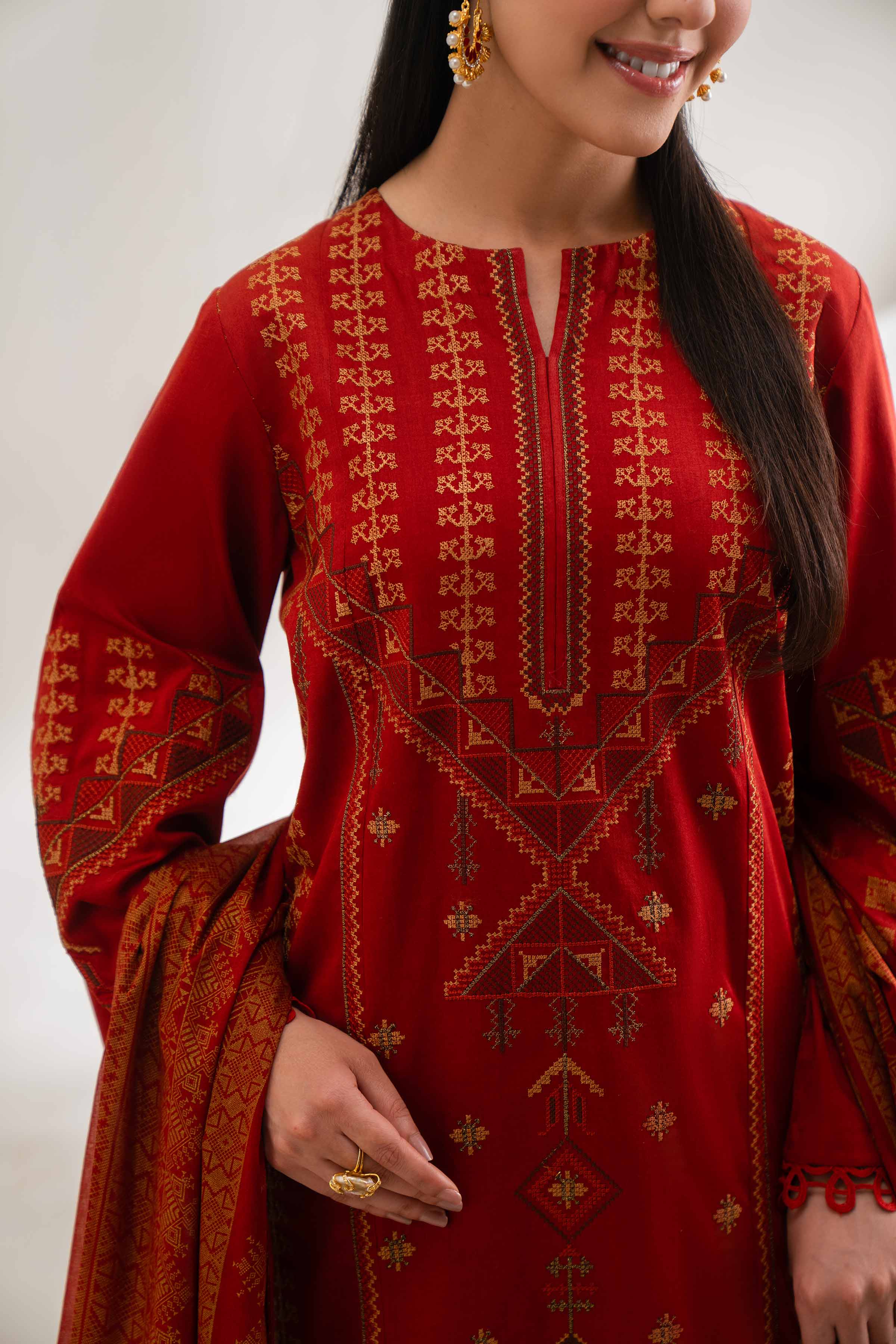 3 Piece - Block Printed Suit - 42501915 for Women - Unstitched Collection | Nishat | Shop Online