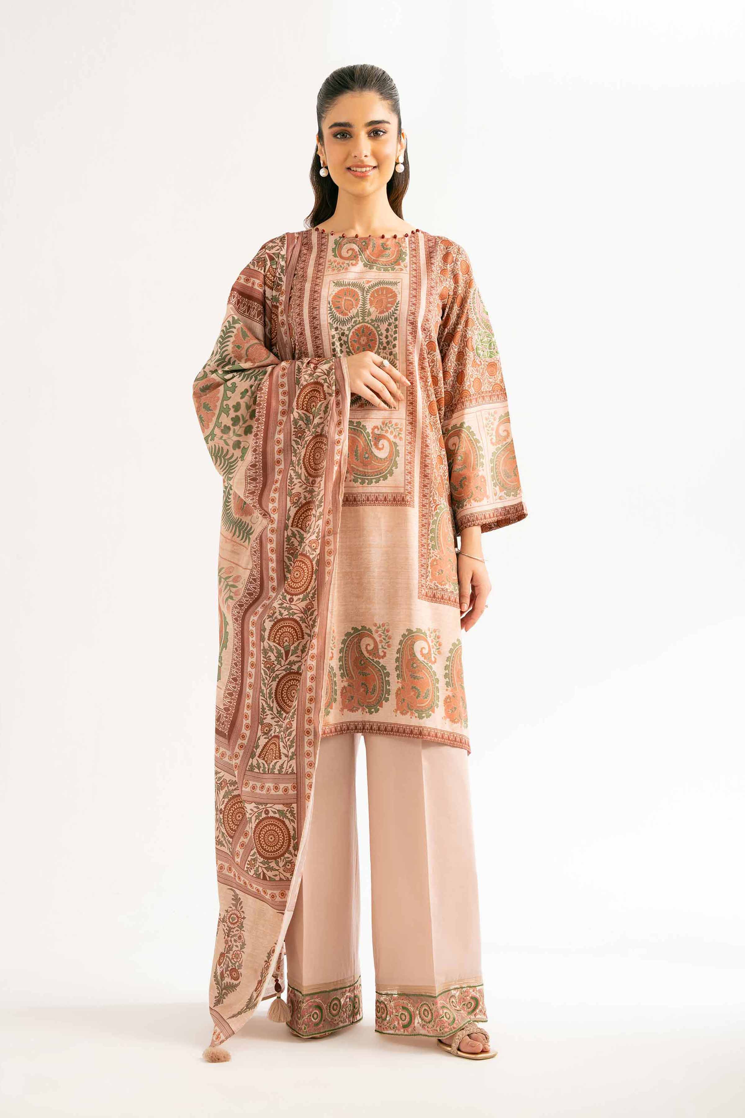 3 Piece - Digital Printed Embroidered Suit - 42501925 for Women - Unstitched Collection | Nishat | Shop Online