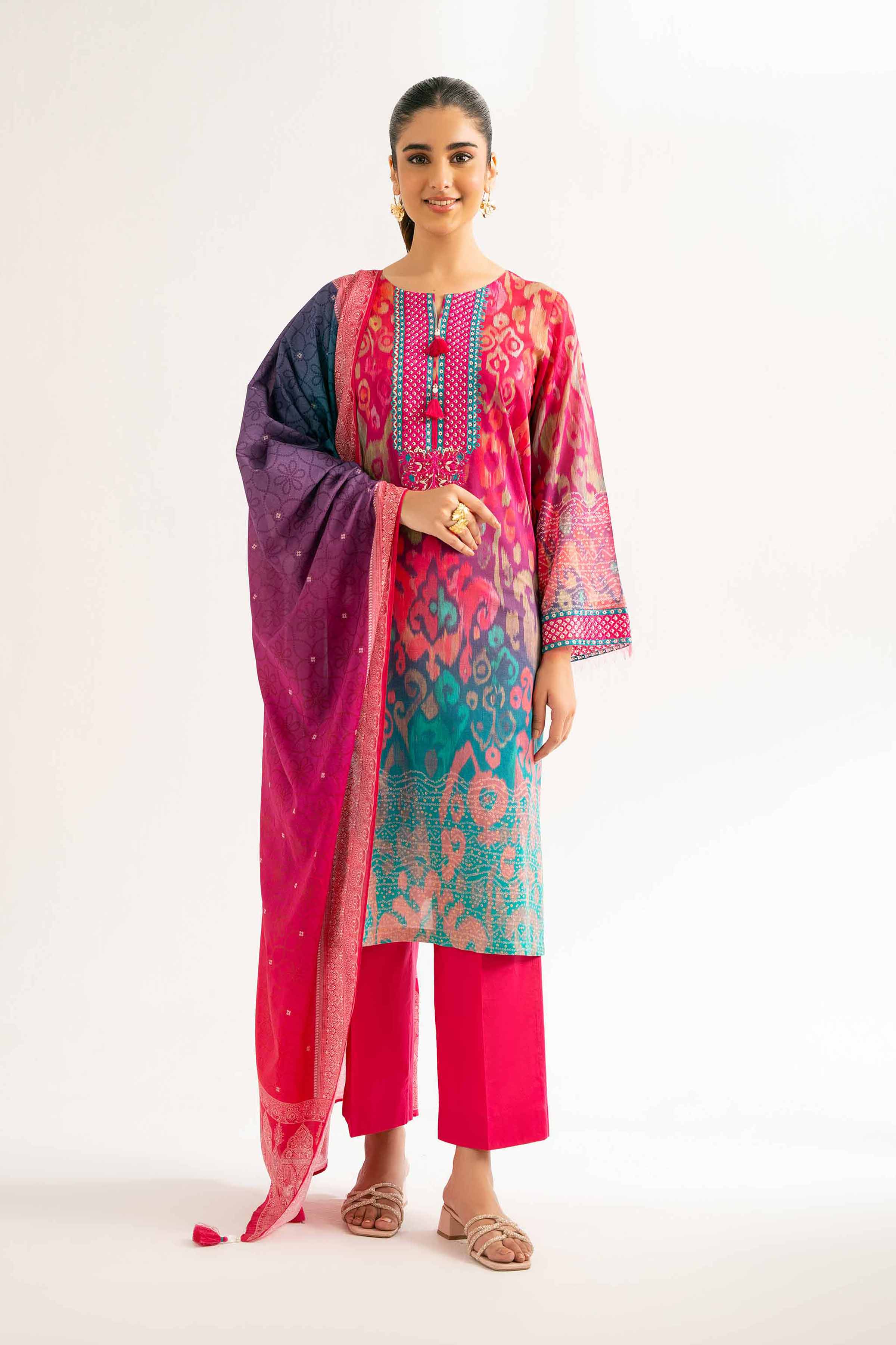 3 Piece - Digital Printed Embroidered Suit - 42501927 for Women - Unstitched Collection | Nishat | Shop Online