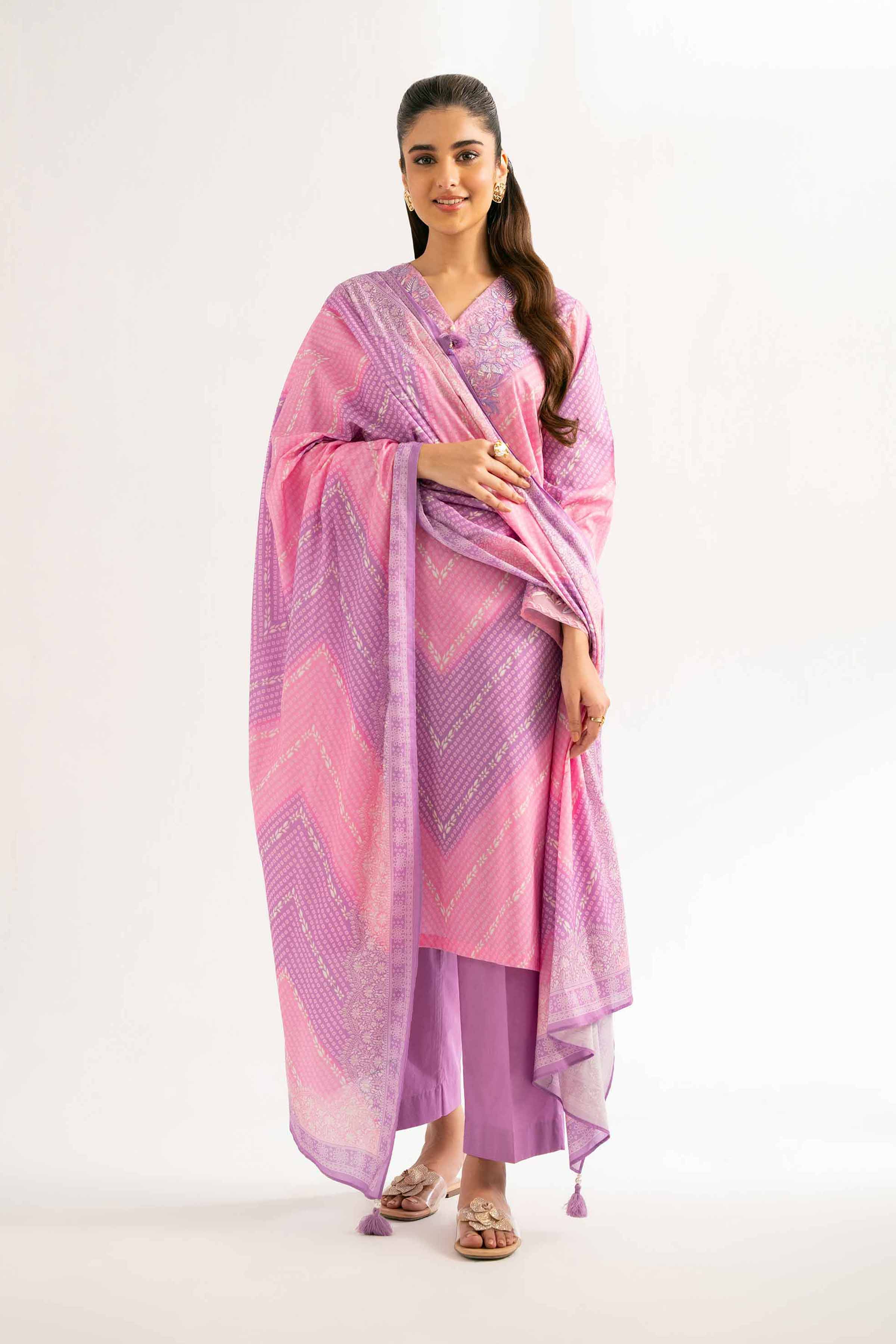 3 Piece - Digital Printed Embroidered Suit - 42501931 for Women - Unstitched Collection | Nishat | Shop Online