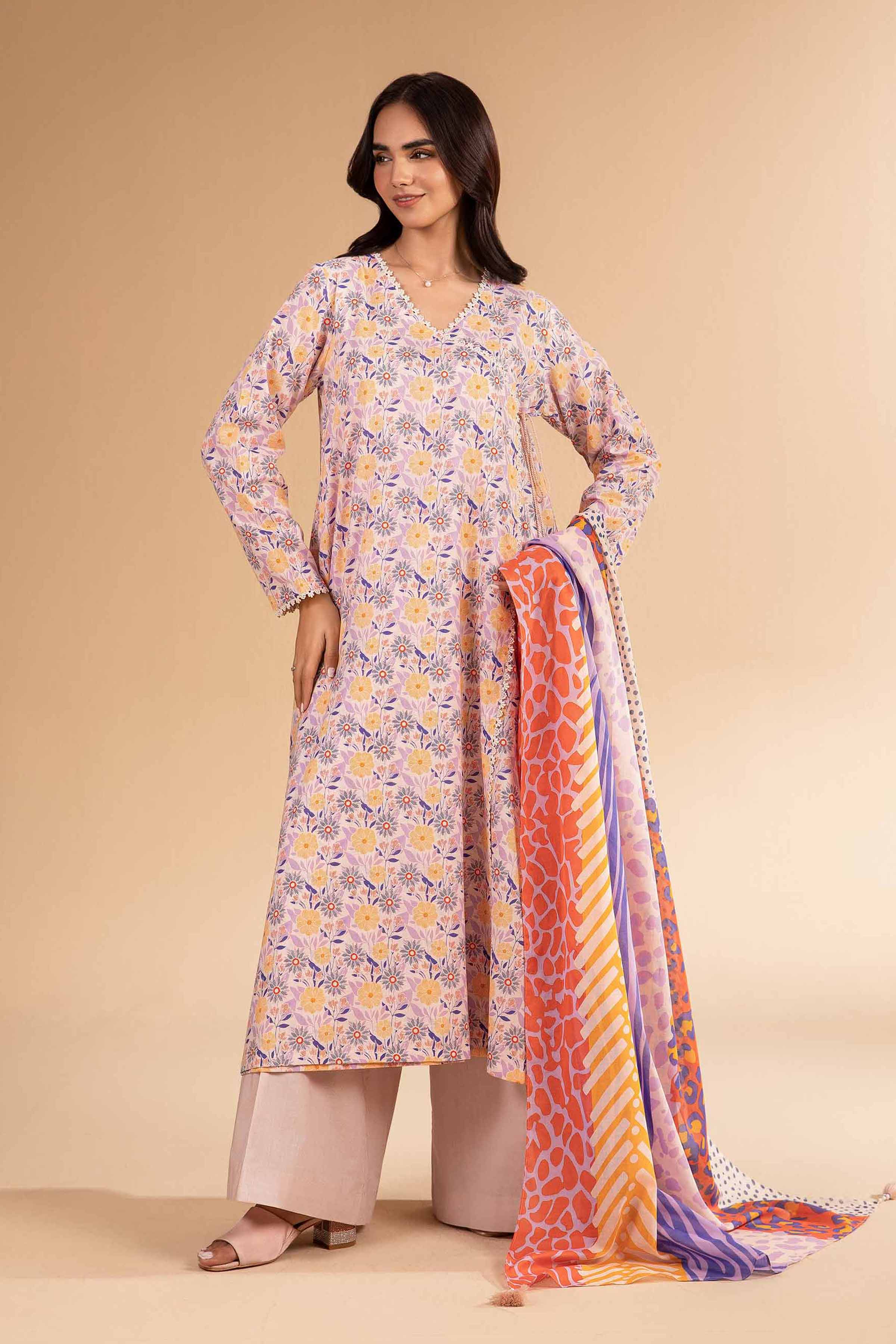 3 Piece -  Printed Suit - 42501960 for Women - Unstitched Collection | Nishat | Shop Online