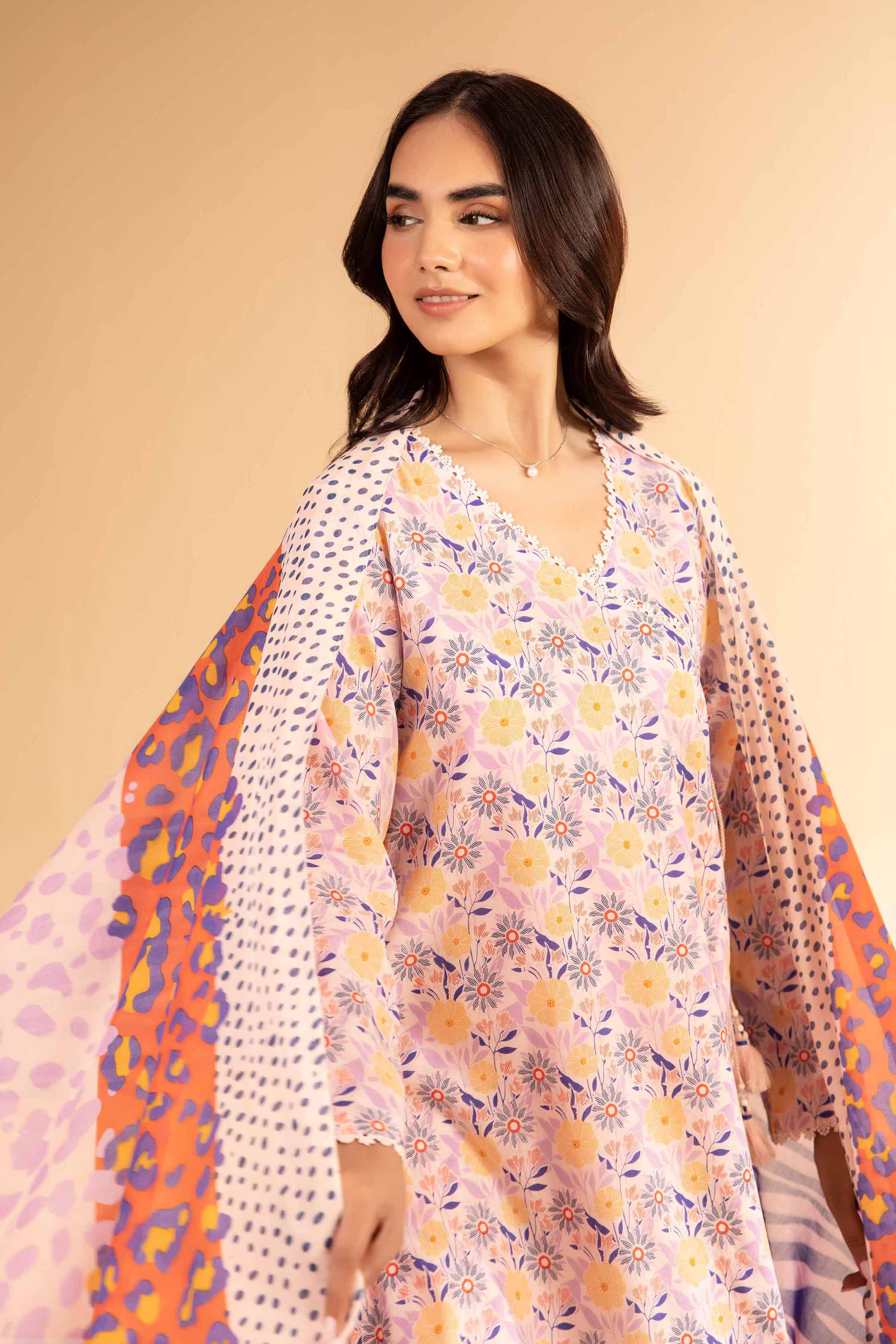 3 Piece -  Printed Suit - 42501960 for Women - Unstitched Collection | Nishat | Shop Online