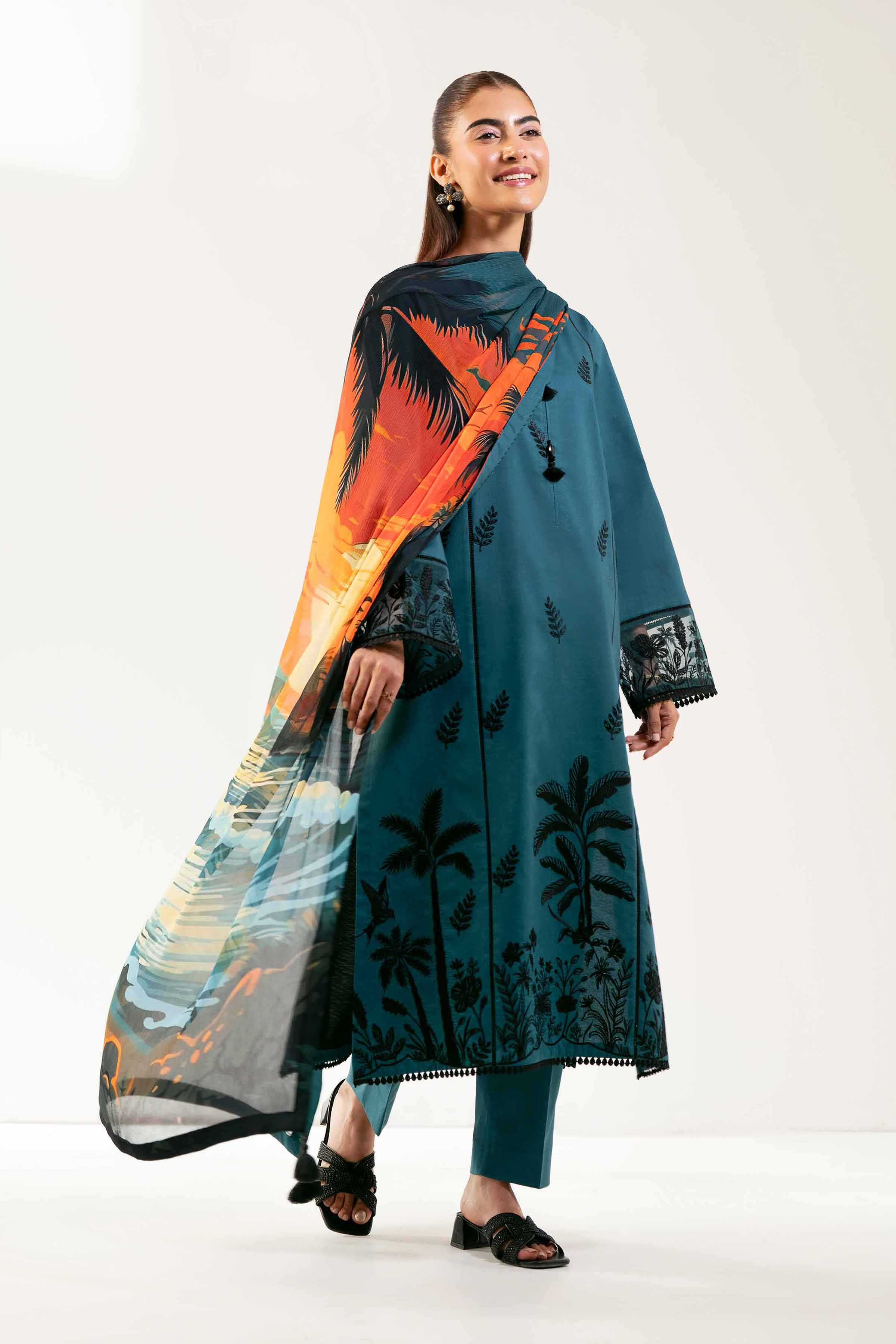 3 Piece - Digital Printed Embroidered Suit - 42501987 for Women - Unstitched Collection | Nishat | Shop Online