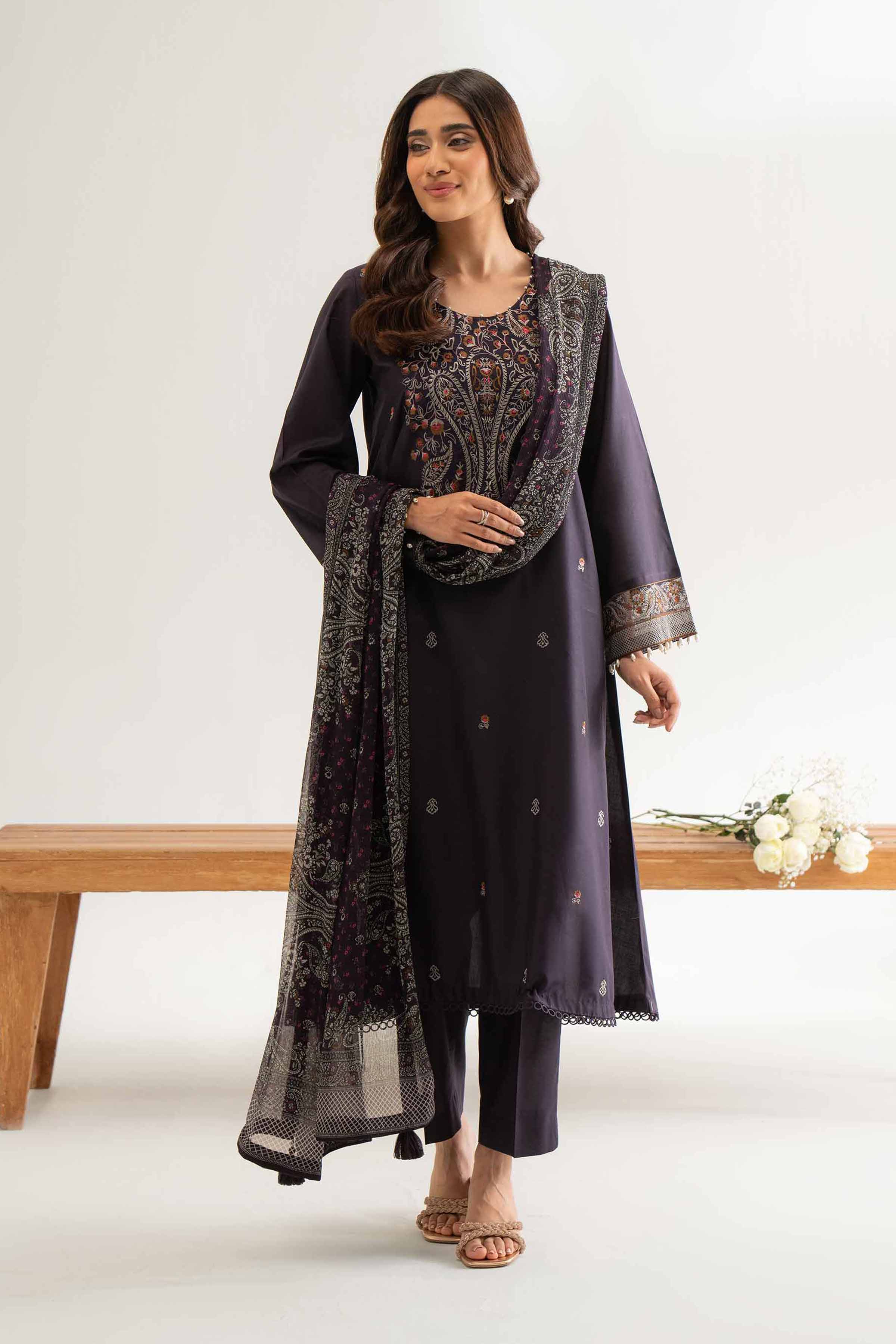 3 Piece - Digital Printed Embroidered Suit - 42501989 for Women - Unstitched Collection | Nishat | Shop Online